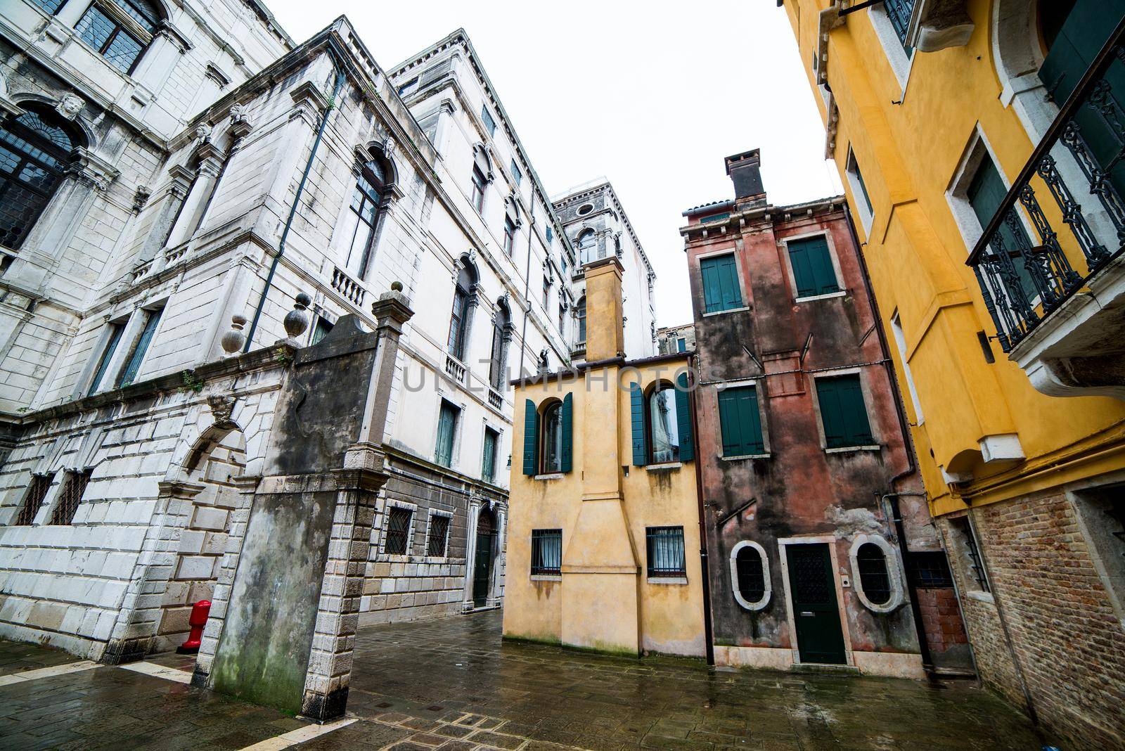 Old buildings near central St. Mark square in Venice, Italy