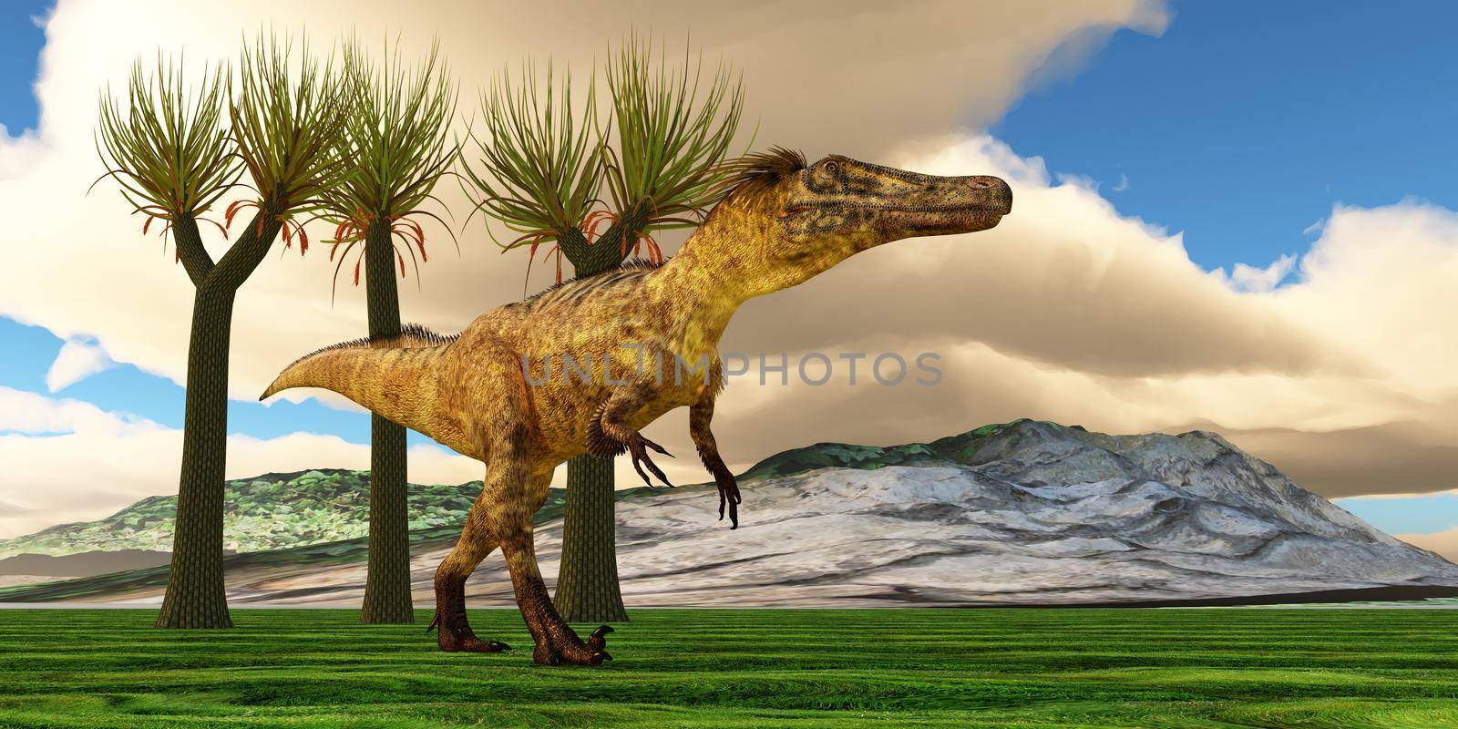 Austroraptor Dinosaur Landscape by Catmando