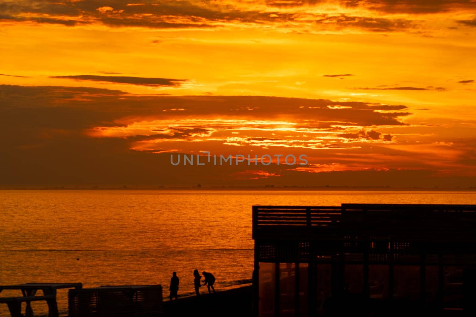 Sunset view sea aerial sunrise sky high beautiful dawn sun, for travel coast from skyline from softness tranquility, ocean attitude. Space abstract evening,