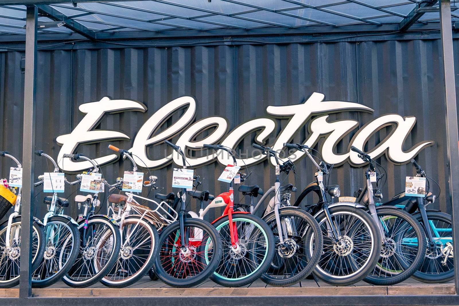 SAINT PETERSBURG, RUSSIA - JUNE 30, 2022: Electra bicycles for sale by audiznam2609