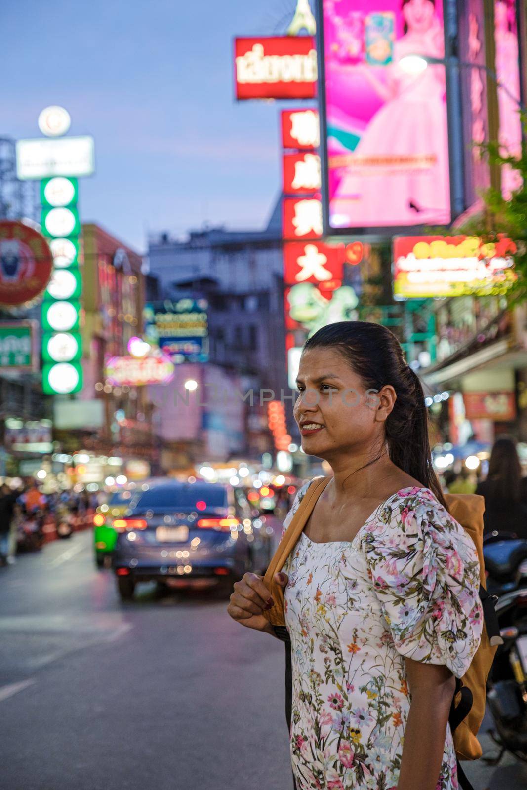 China town Bangkok Thailand, colroful streets of China Town Bangkok by fokkebok