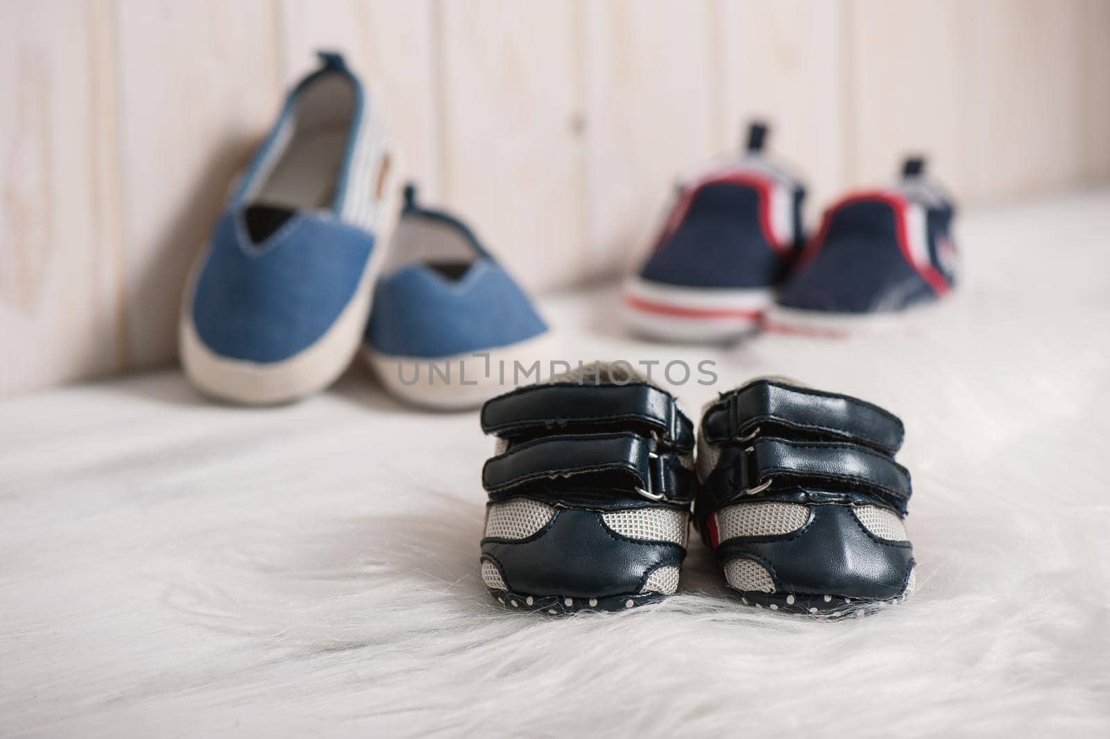 little blue shoes for baby with toys, baby clothing, baby accessories