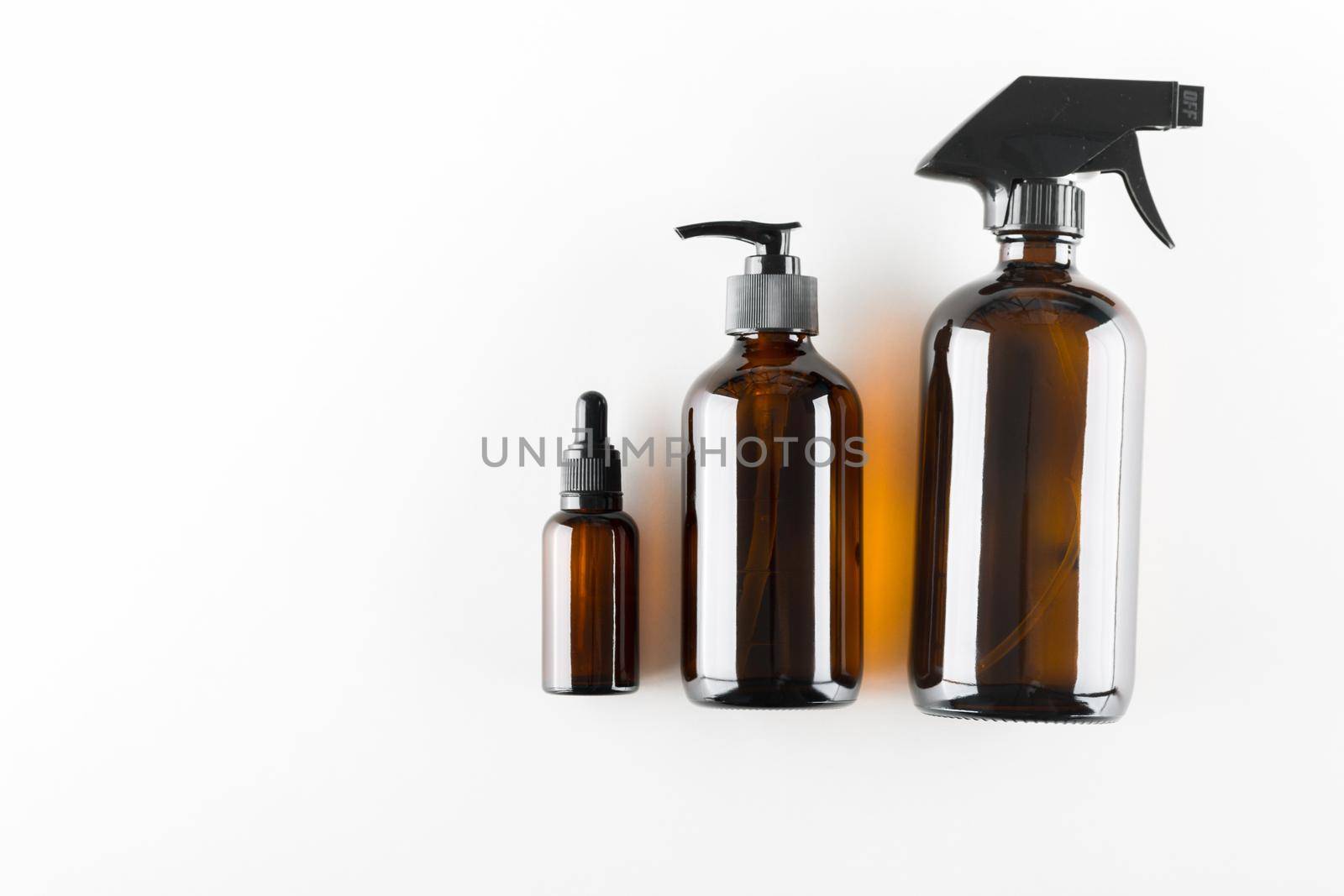 concept of ecological cosmetics without plastic in glass bottles by maramorosz