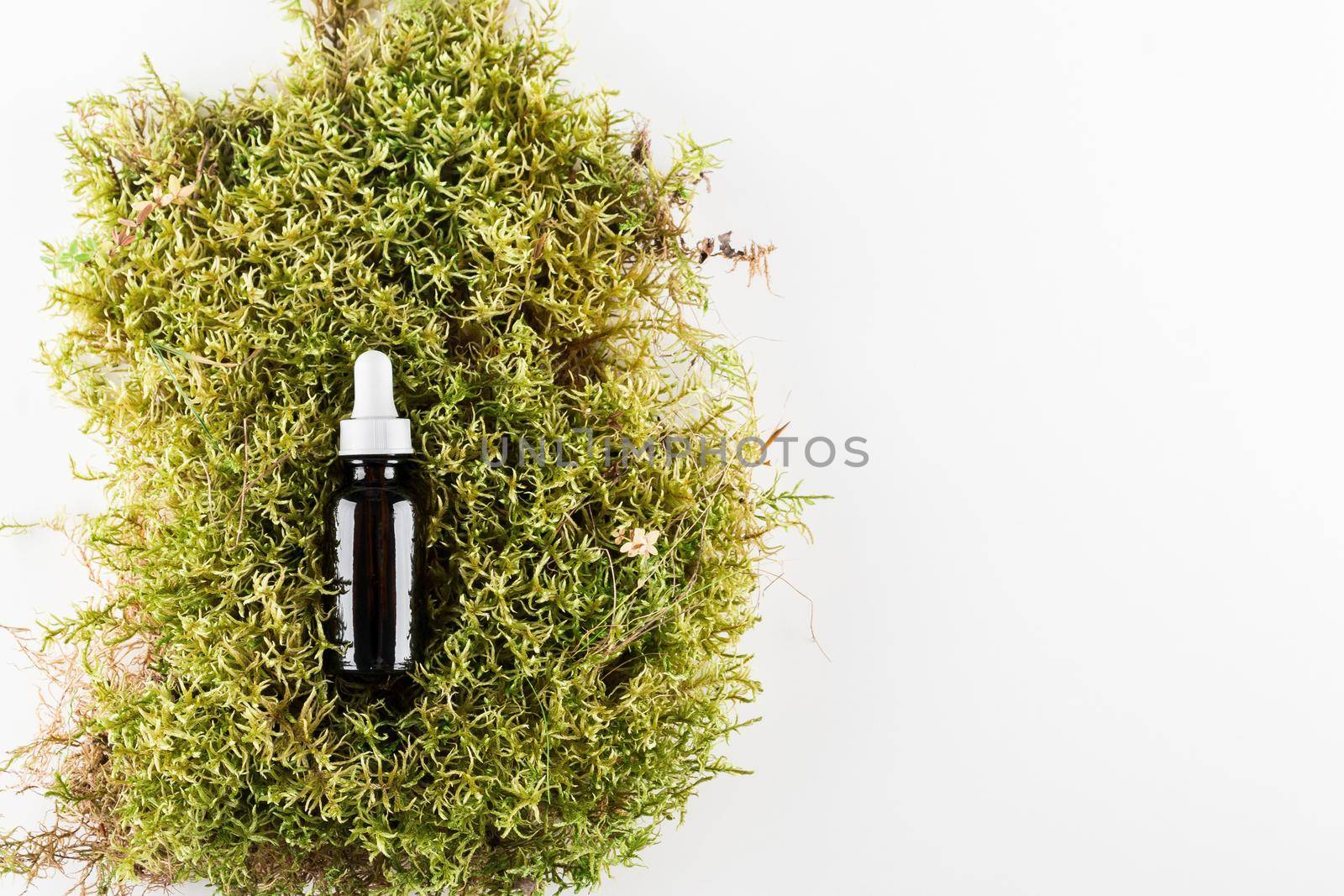 concept of ecological cosmetics without plastic in glass bottles by maramorosz