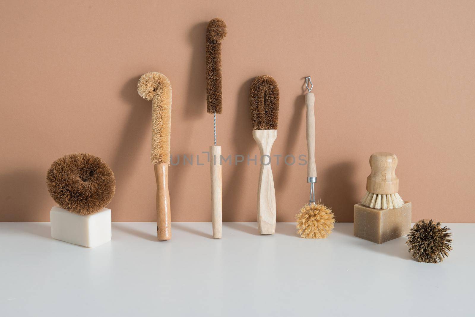 set of zero waste bamboo brushes for dishwashing by maramorosz