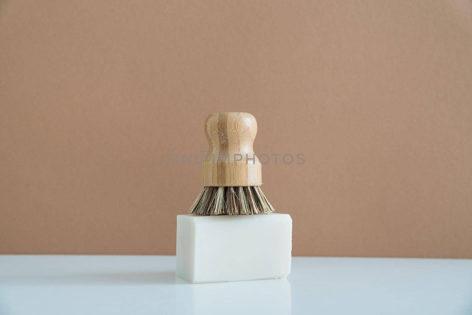 zero waste bamboo brush with soap for dishwashing by maramorosz