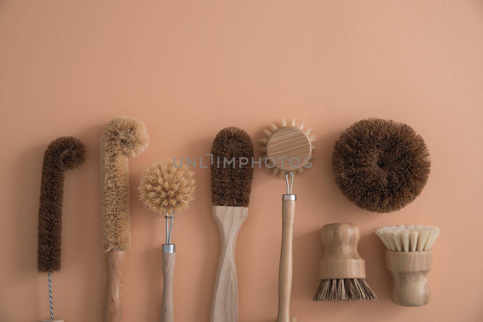 set of zero waste bamboo brushes for dishwashing by maramorosz