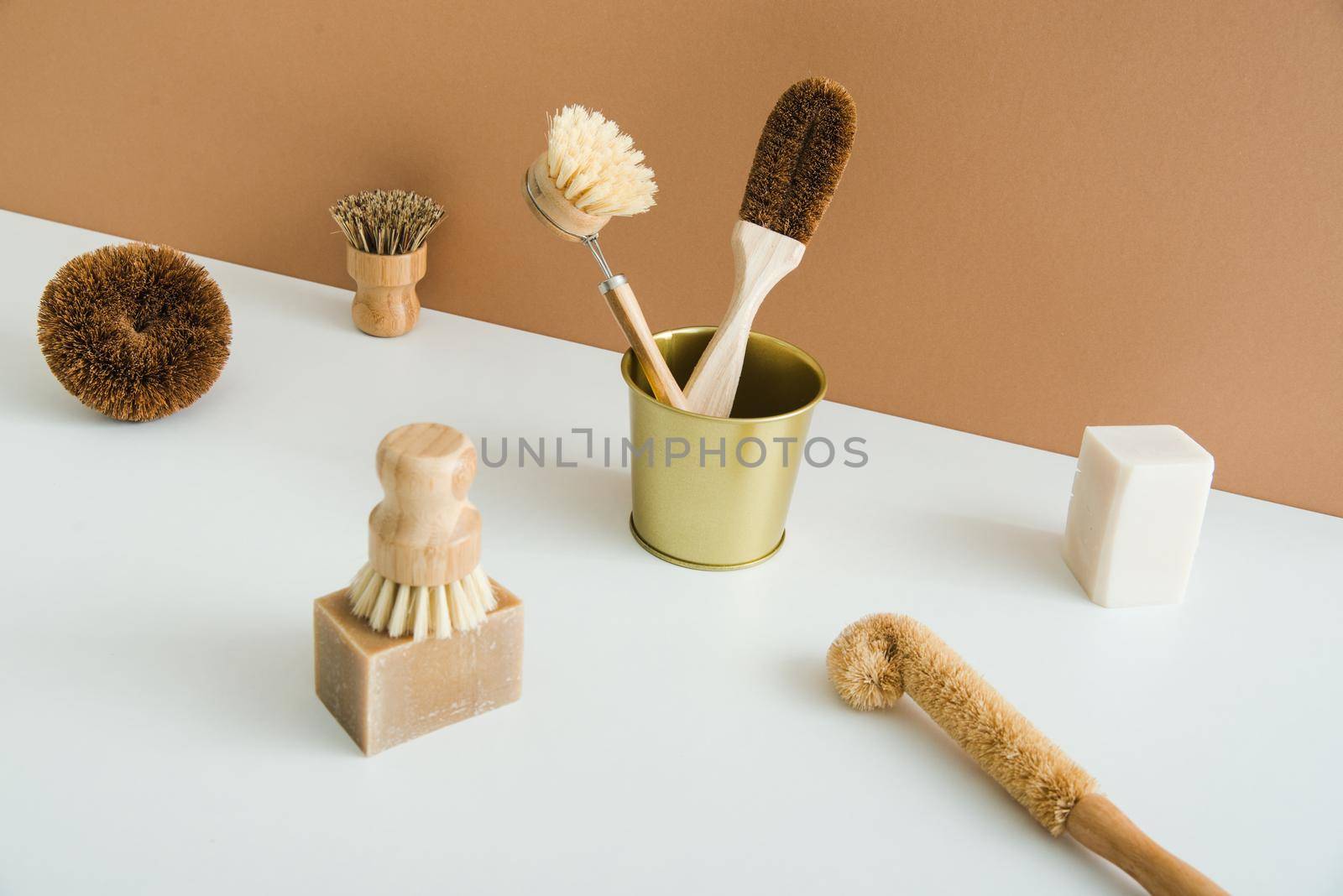 set of zero waste bamboo brushes for dishwashing by maramorosz