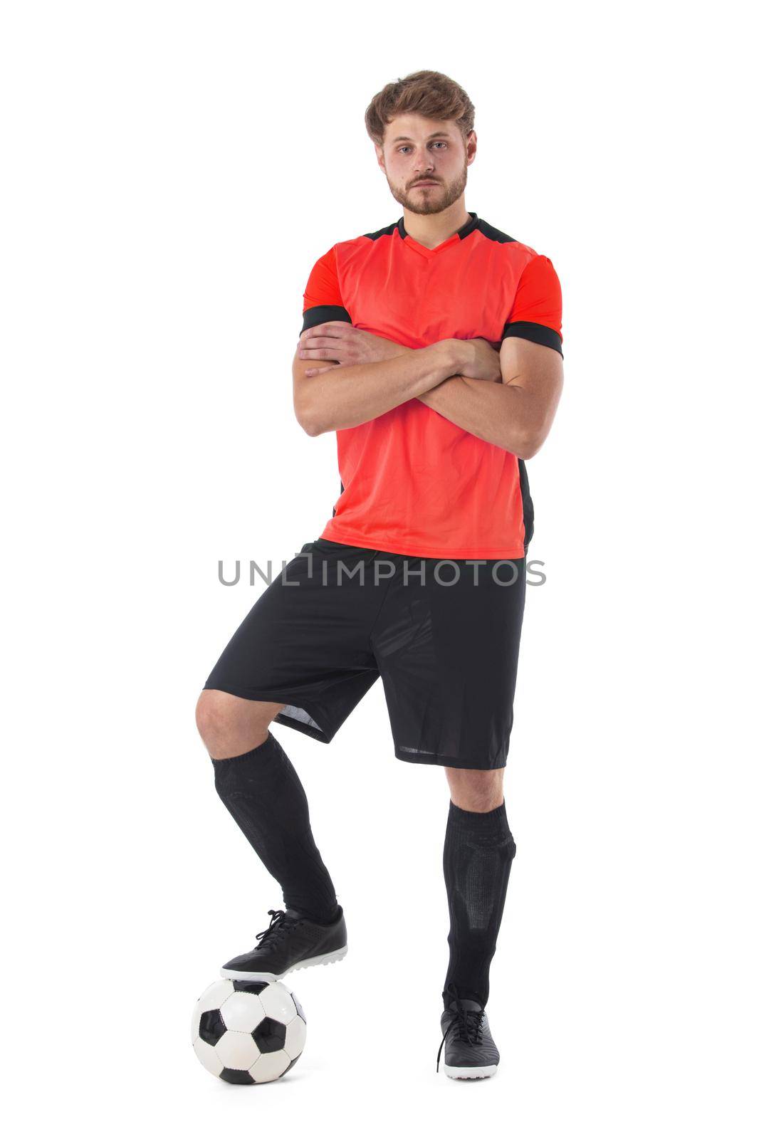 Soccer player isolated on white by ALotOfPeople