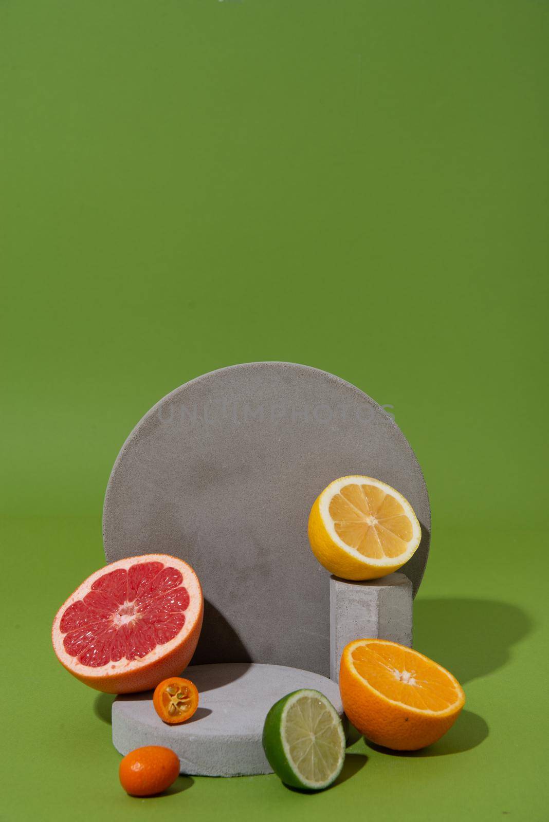 mock up with citrus fruits. High quality photo