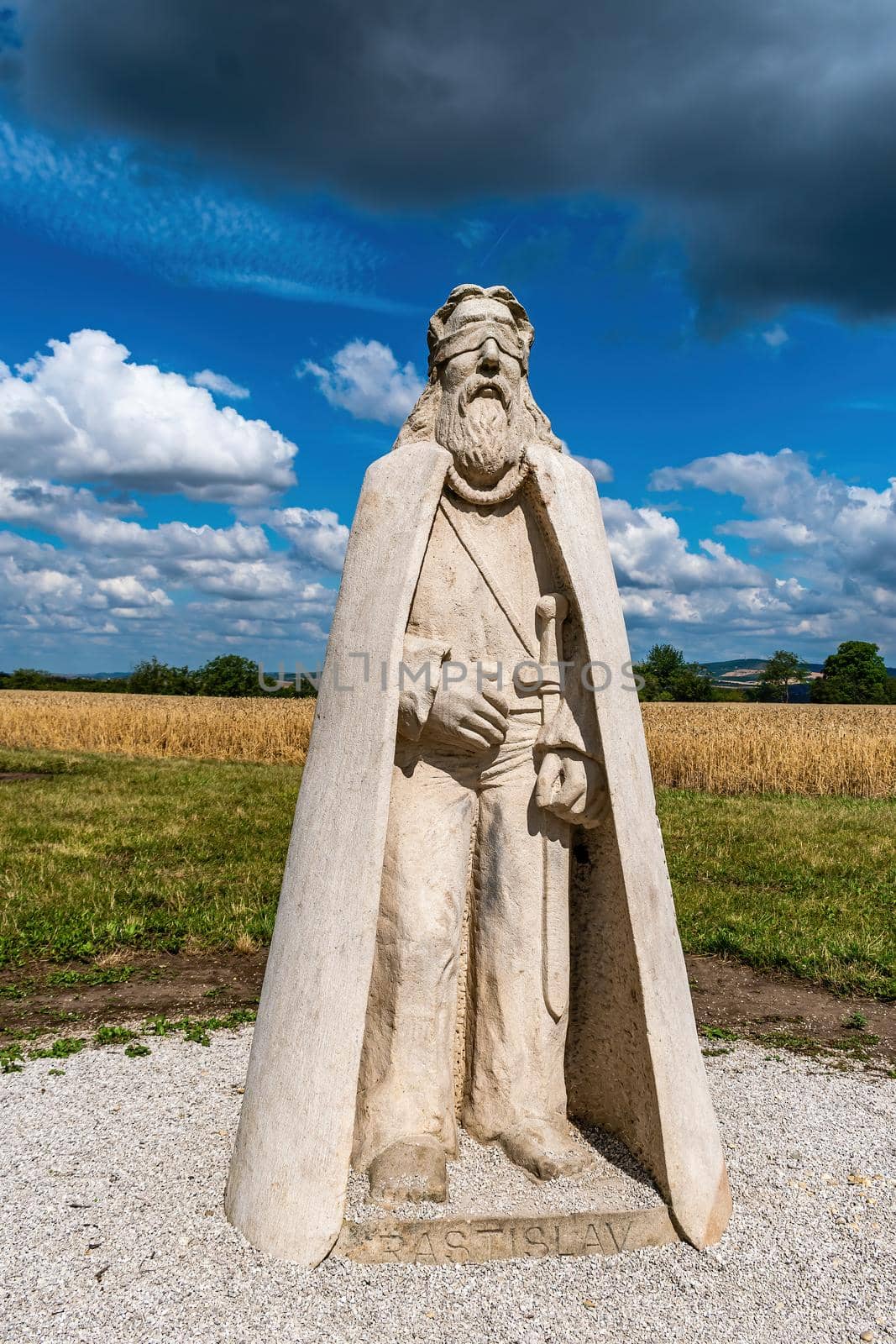 Ratiskovice, Czech Republic - July 7 - The mythical hill of Naklo near Ratiskovice. Prince Rastislav, Moravian ruler blinded by Louis the German in the ninth century AD
