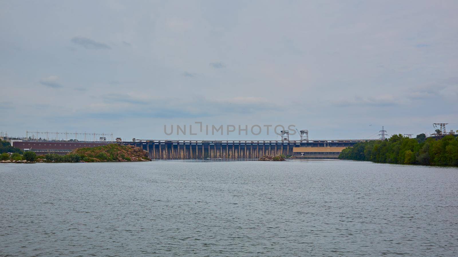 DniproGES in Zaporozhye. Hydroelectric power station on the Dnipro River by sarymsakov