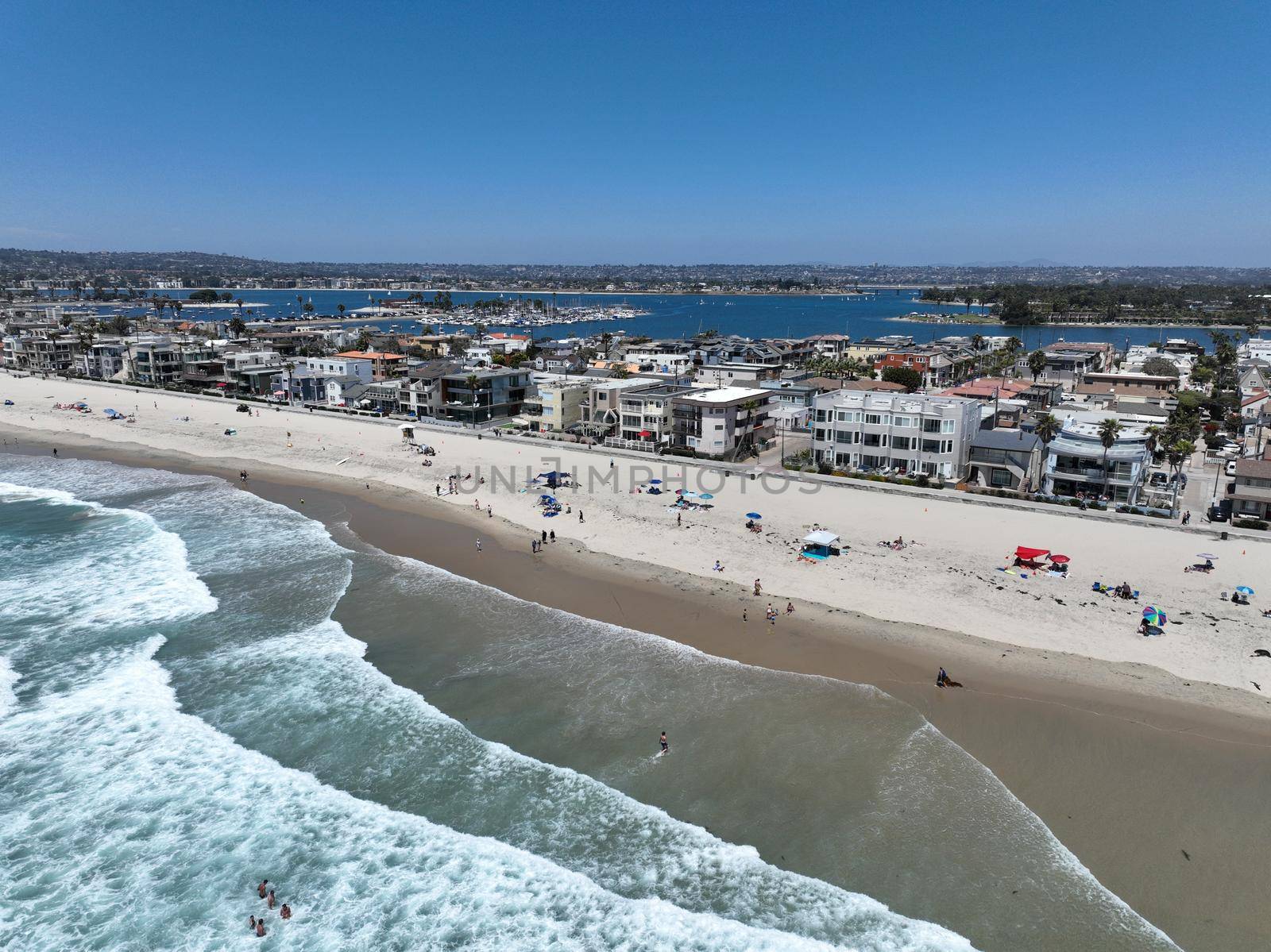 Aerial view of Mission Bay and beach in San Diego during summer, California. USA. by Bonandbon