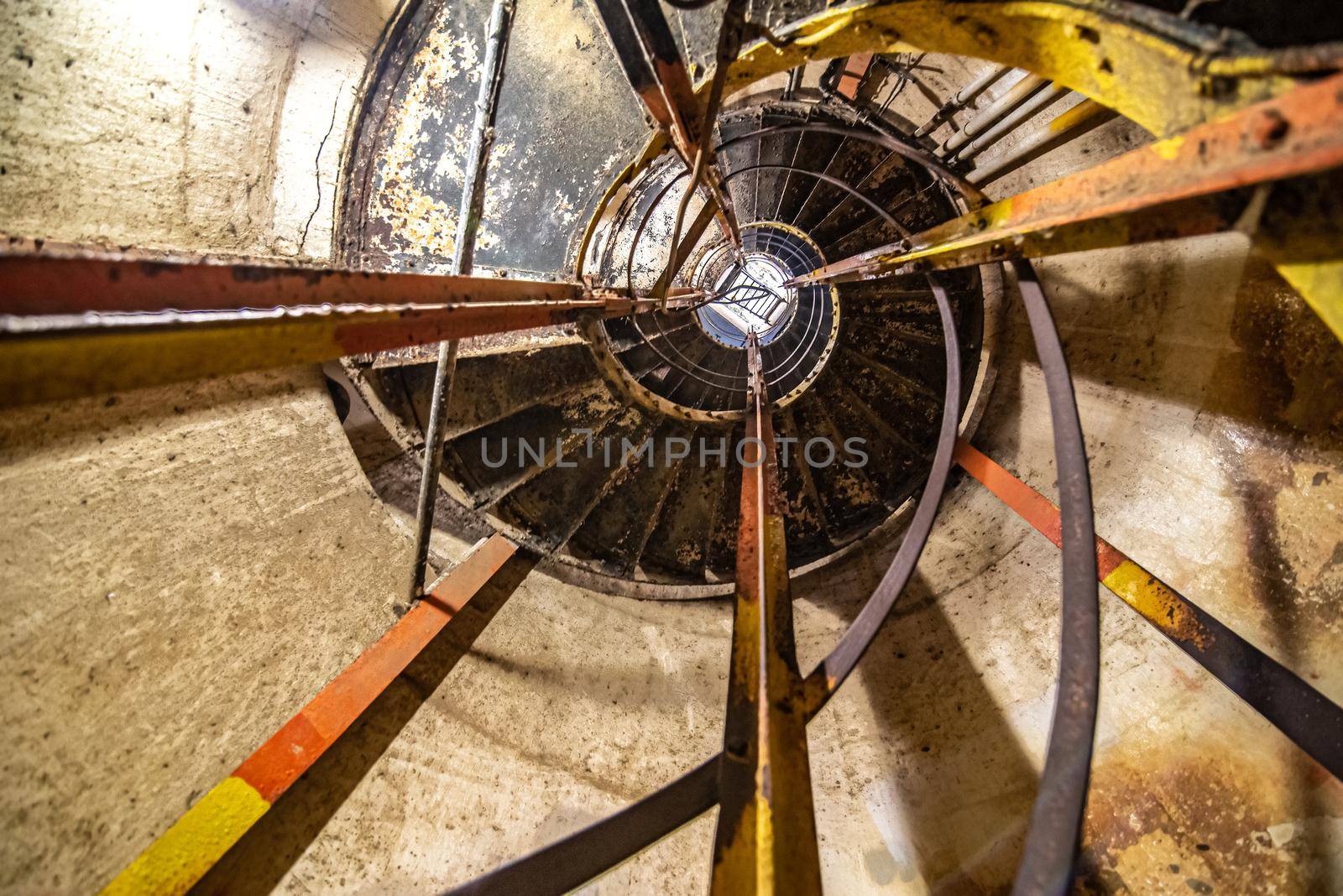 old historic spiral steel staircase structure by digidreamgrafix