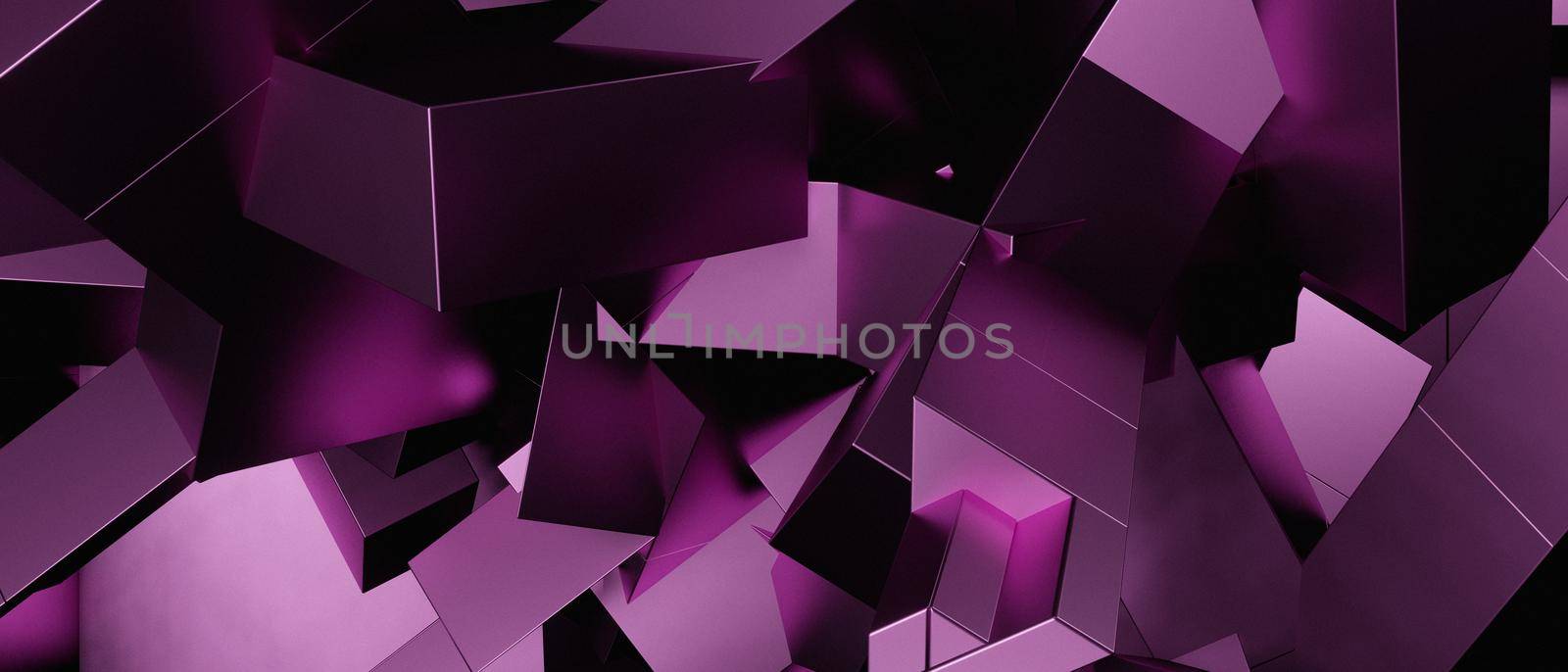 Abstract Luxurious Geometric Chaos Purple Violet Banner Background Wallpaper 3D Illustration by yay_lmrb