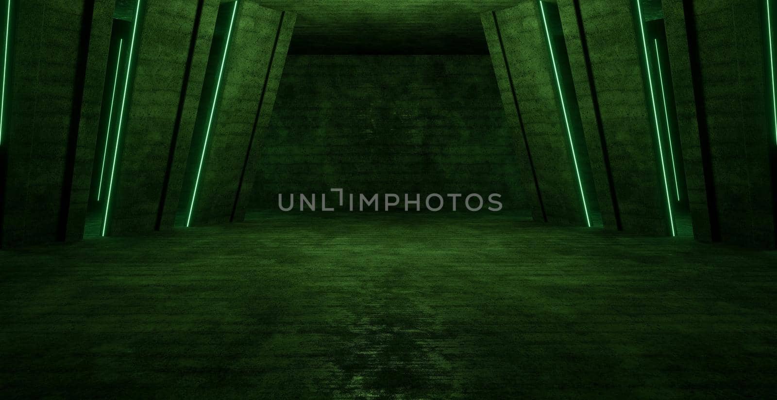 Science Fiction Futuristic Dark Background Concept Of The Future 3D Rendering