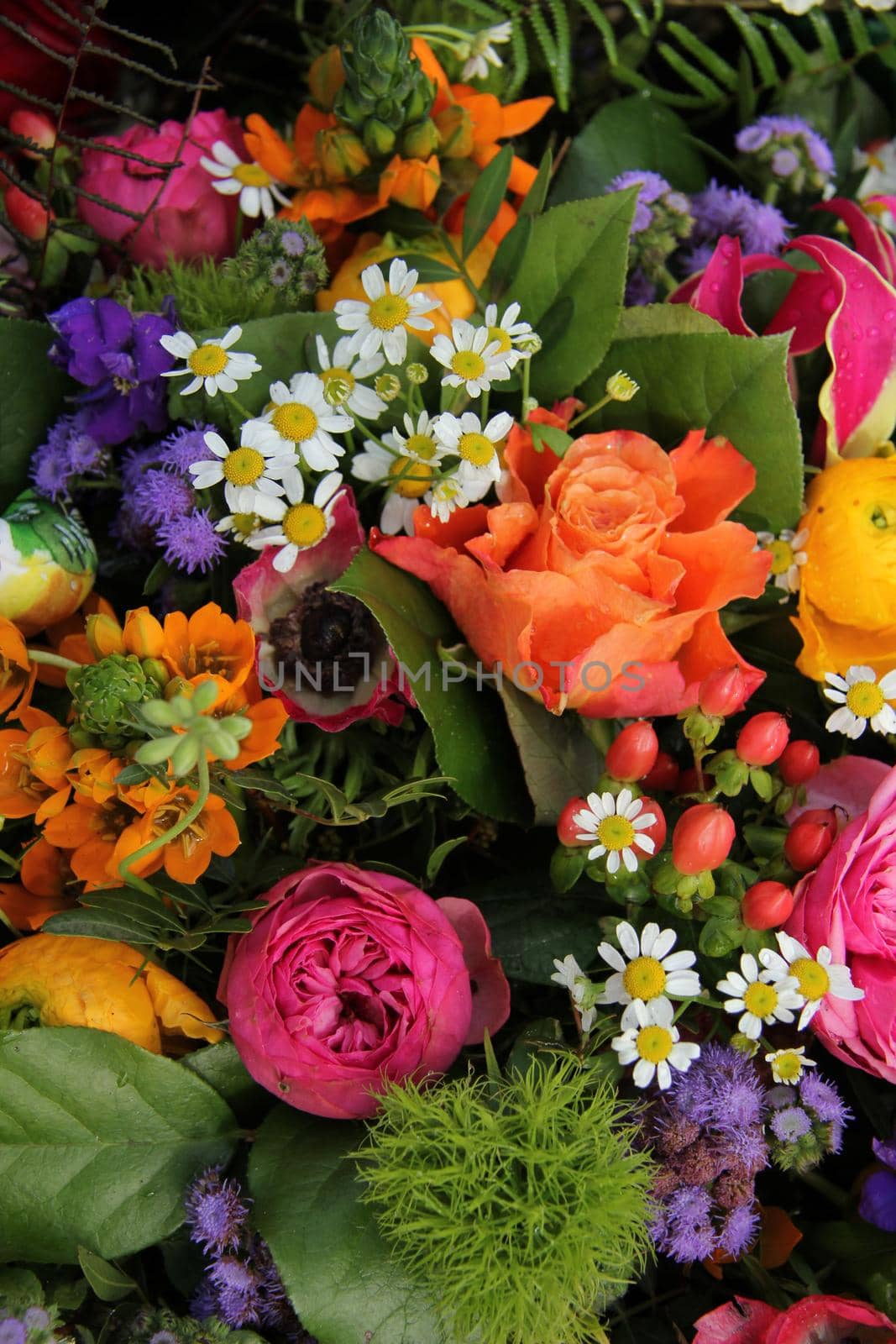 Mixed spring bouquet in various bright colors