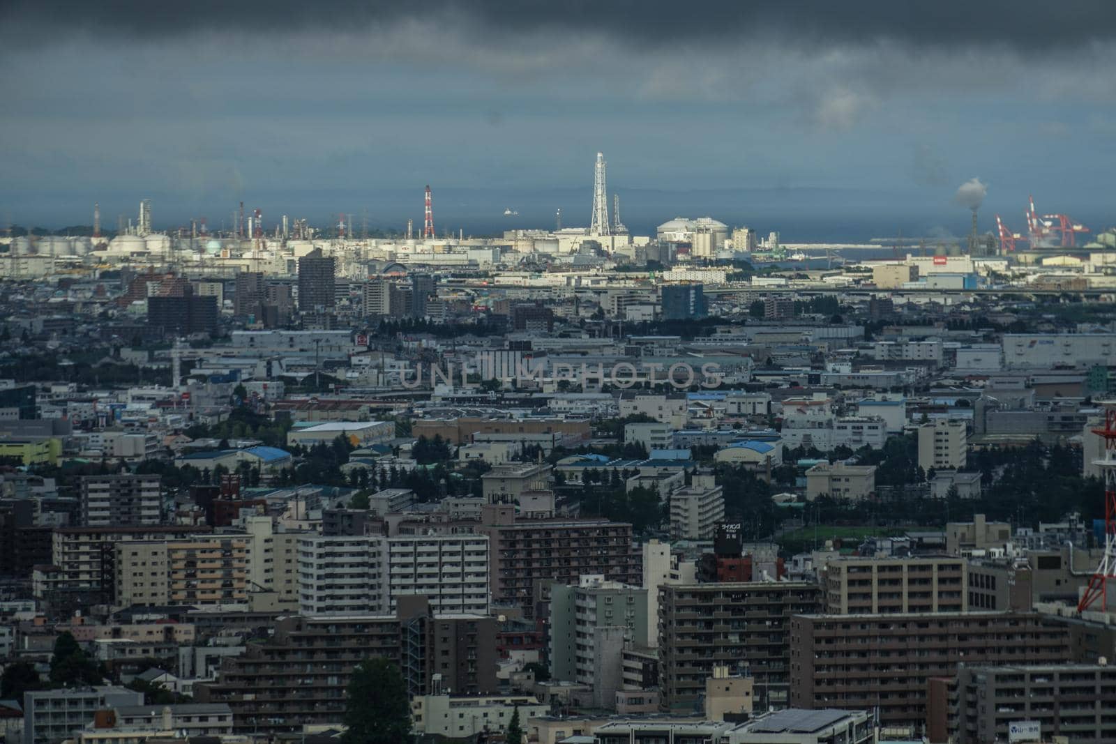 Sendai cityscape (from the Aer Observatory). Shooting Location: Sendai, Miyagi Prefecture