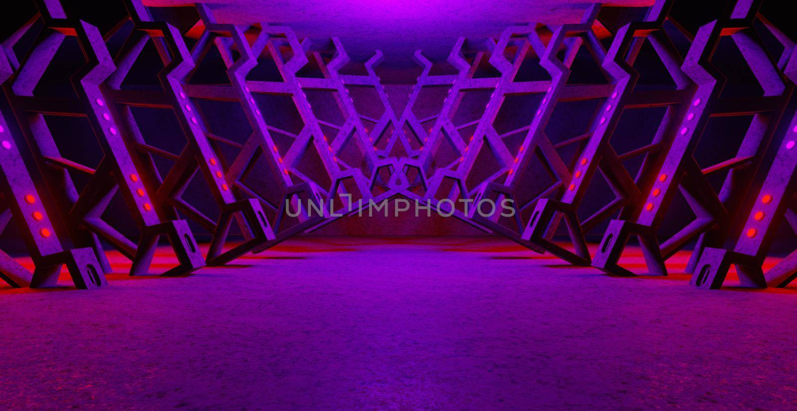 Sci fi futuristic purple 3D Render