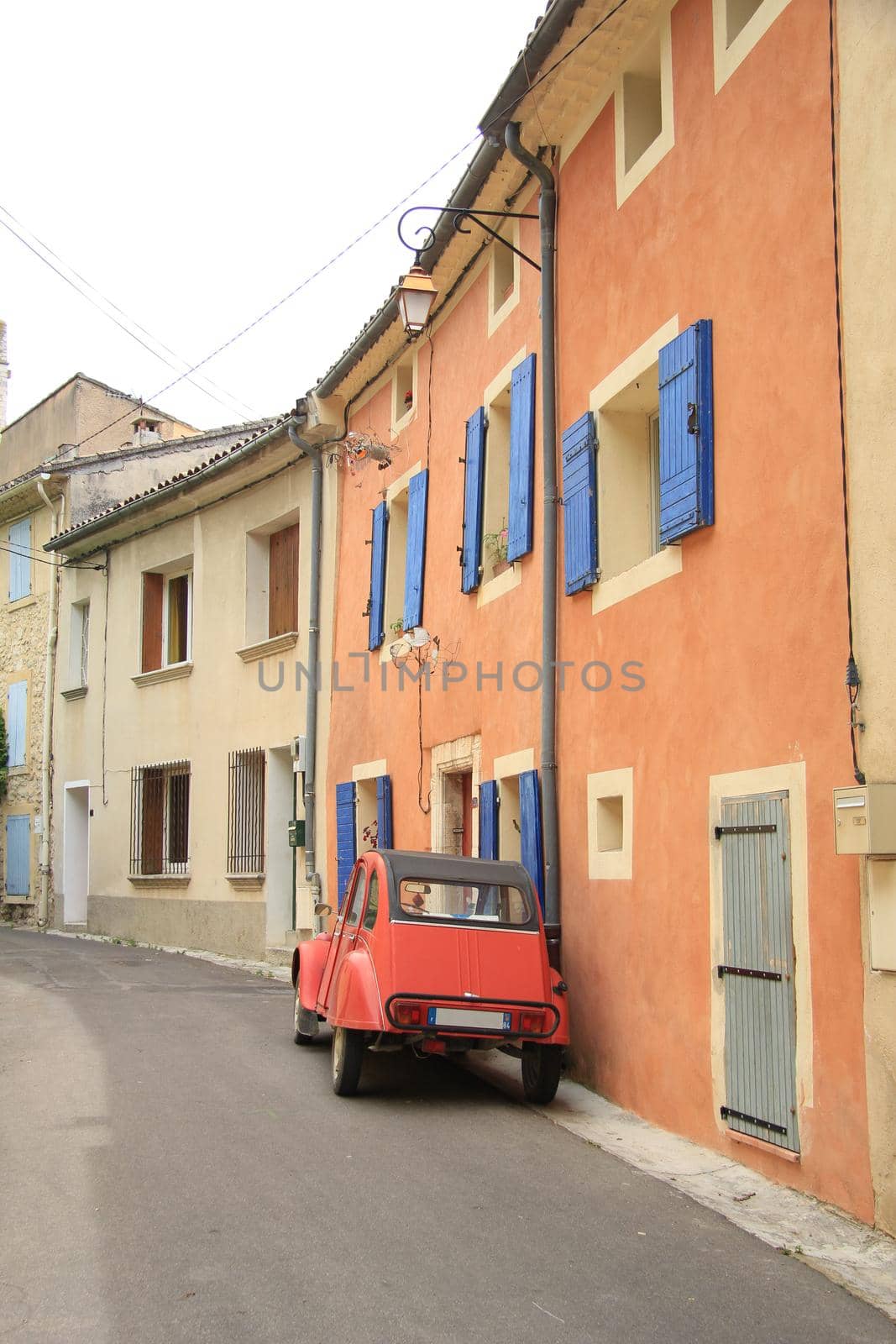 Classic French car on a street in the Provence