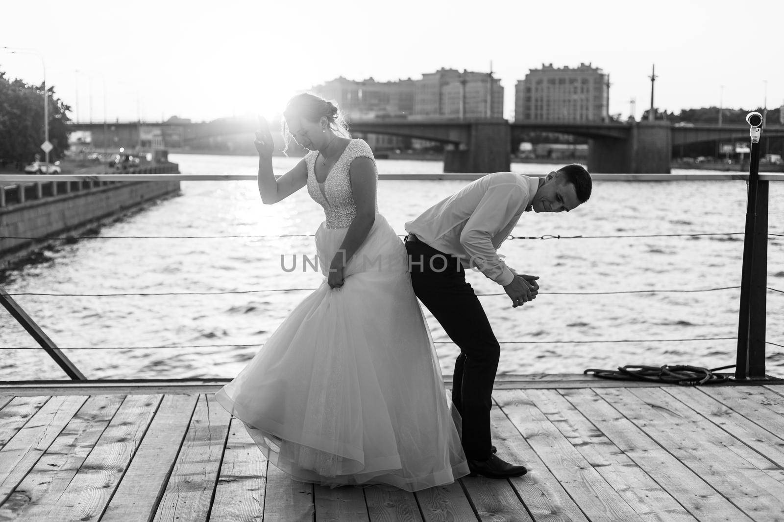 The dance of the bride and groom. Wedding article. A happy couple. Love. Photos for printed products. Romance