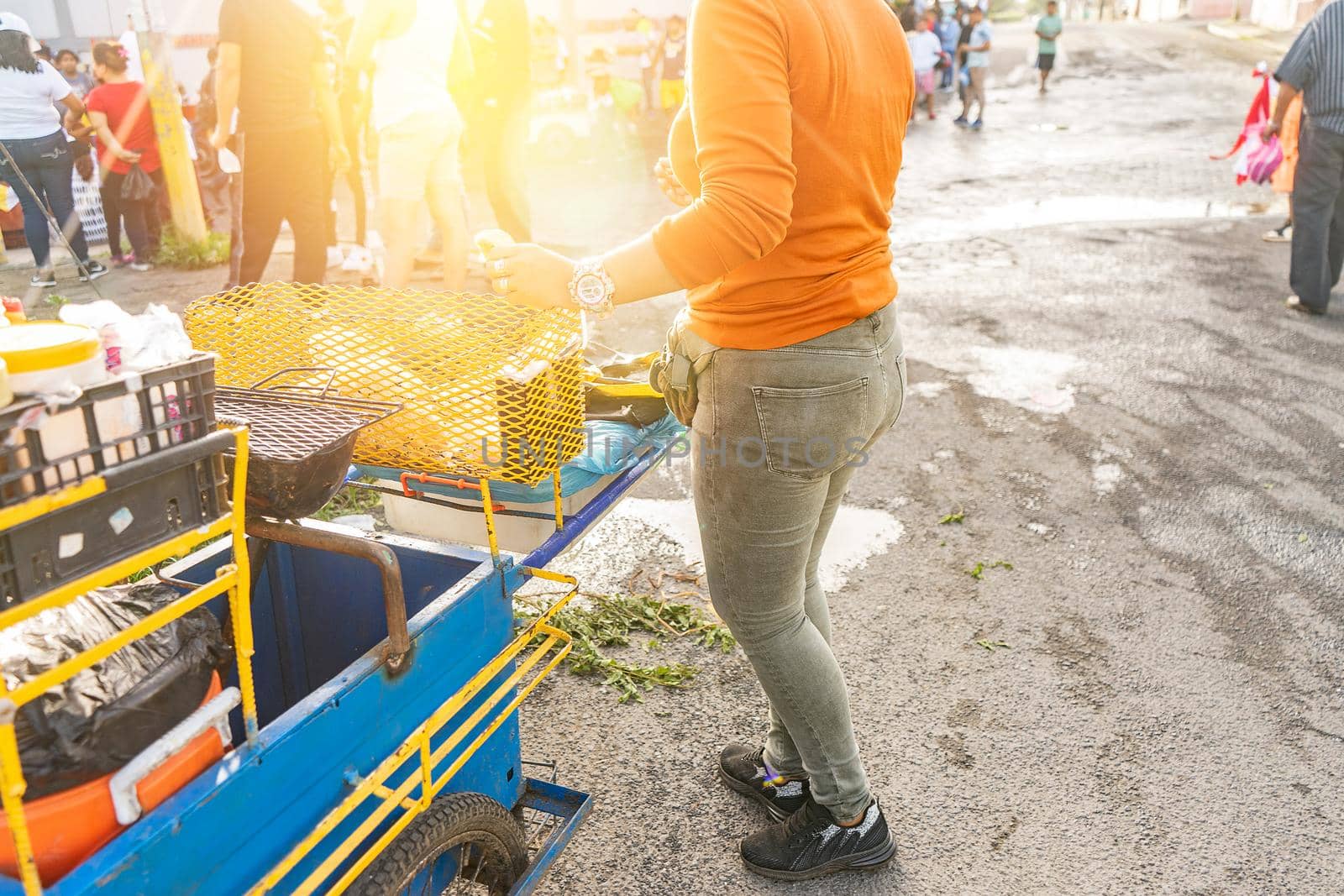 Street food vendor during a festival in Managua by cfalvarez