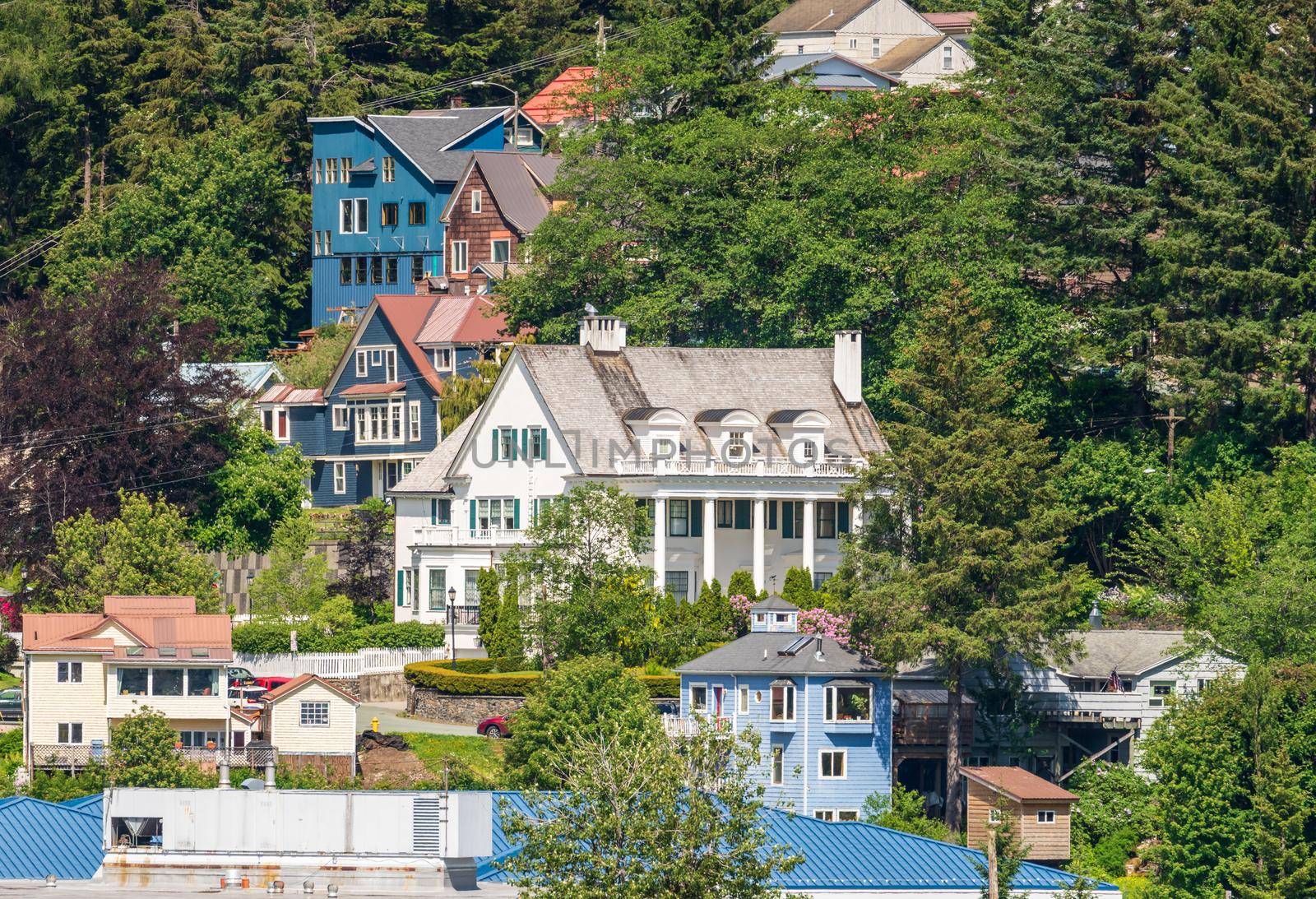 View of the historic official Governors Mansion on Calhoun avenue in Juneau Alaska