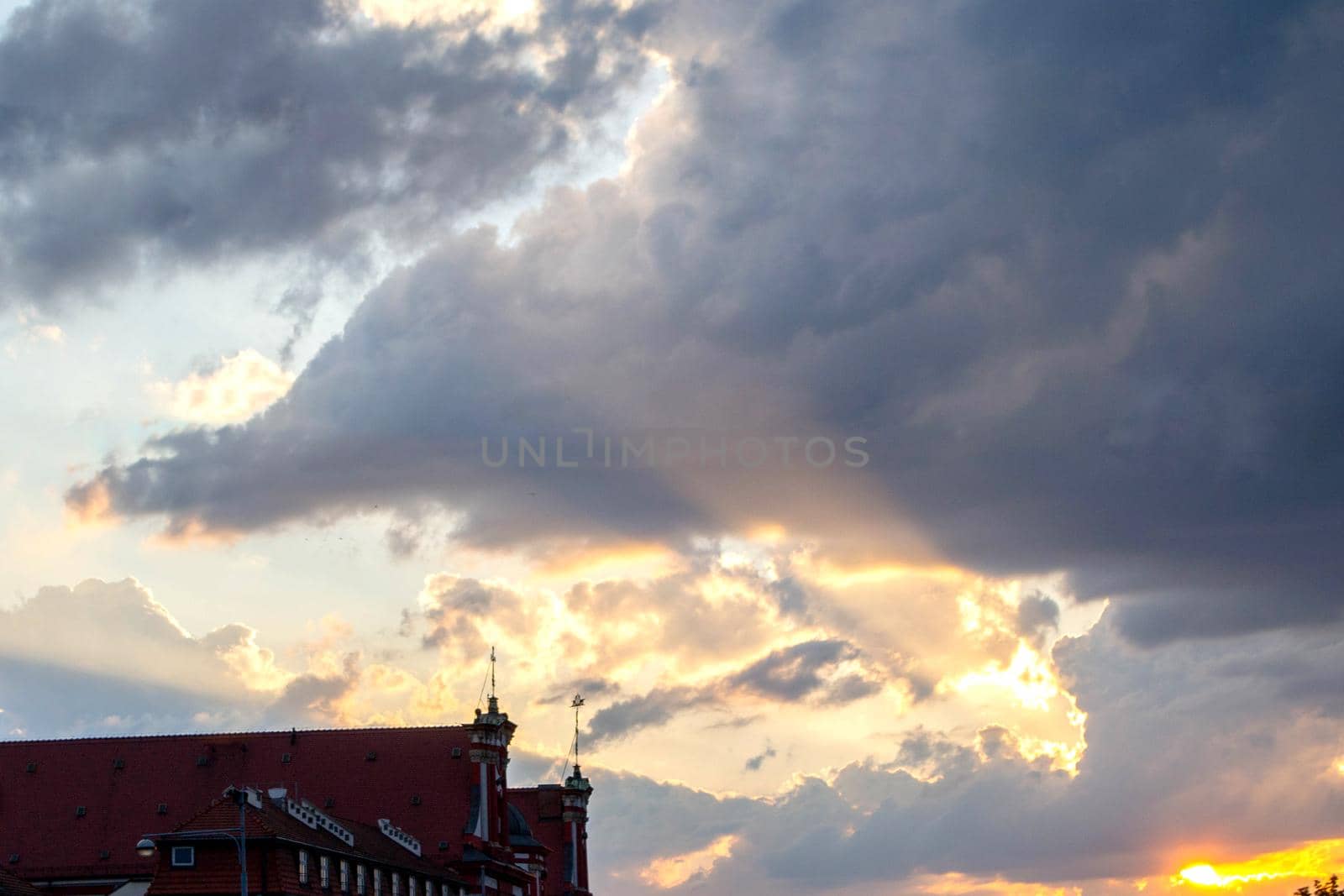 Nice sky in old Town Beautiful. High quality photo