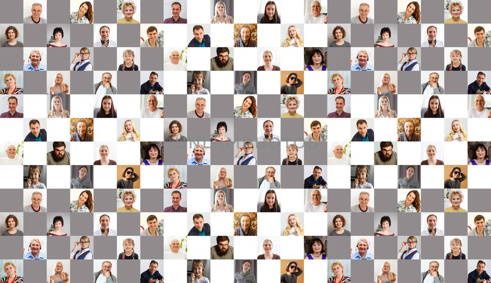 Set of various people expressing positive emotions. High quality photo
