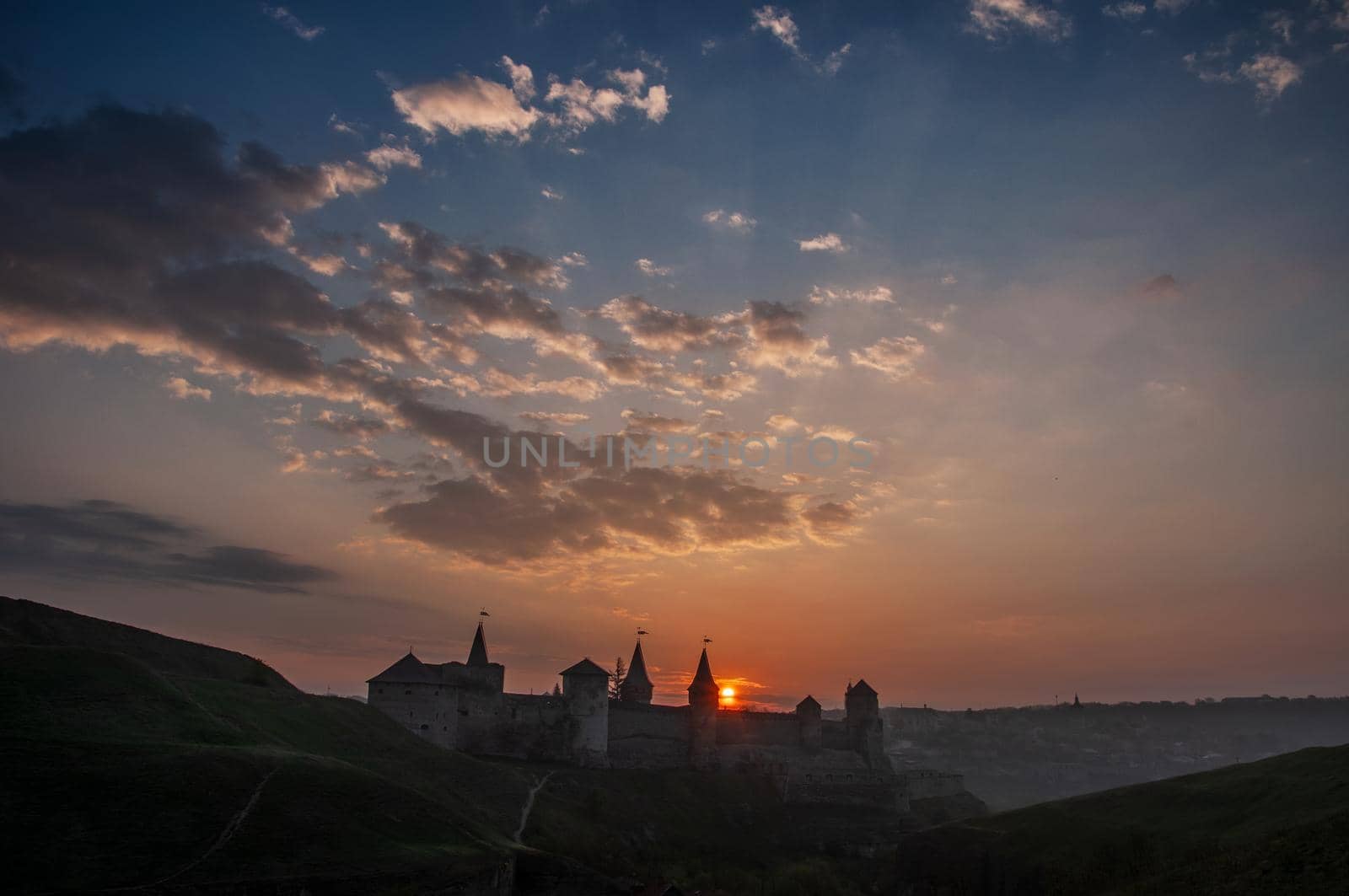 Sunrise in Kamyanets-Podilskiy fortress, Ukraine