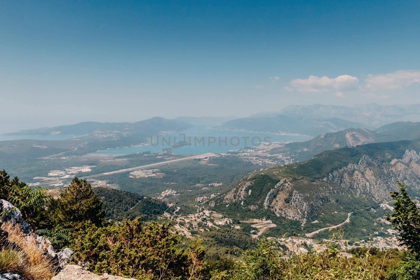 Beautiful nature mountains landscape. Kotor bay, Montenegro. Views of the Boka Bay, with the cities of Kotor and Tivat with the top of the mountain, Montenegro by Andrii_Ko