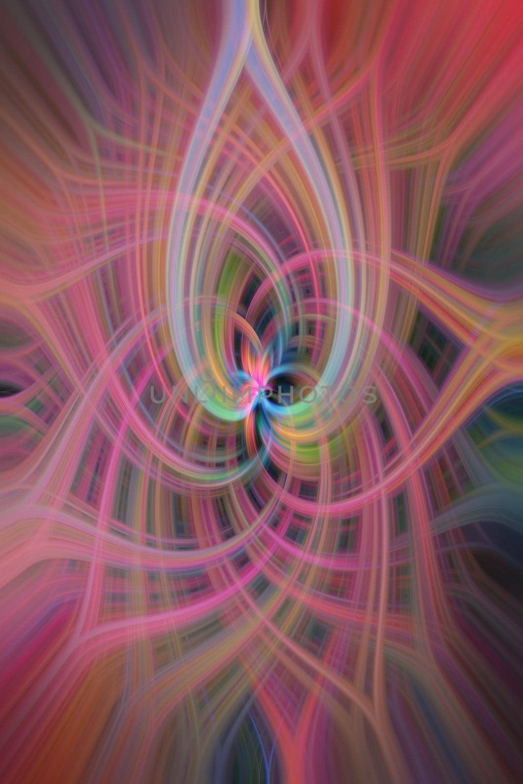 Abstract photograph with pastel colors of pink, blue, purple, and green.