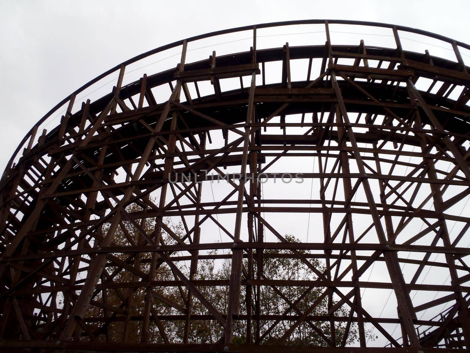 Looking upward at Wooden Rollercoaster  by EricGBVD