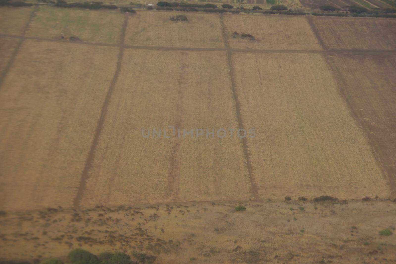 Aerial of empty dry crops fields by EricGBVD