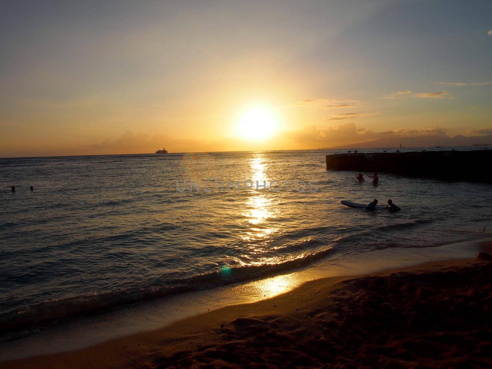 Sunset over ocean seen from Beach by EricGBVD