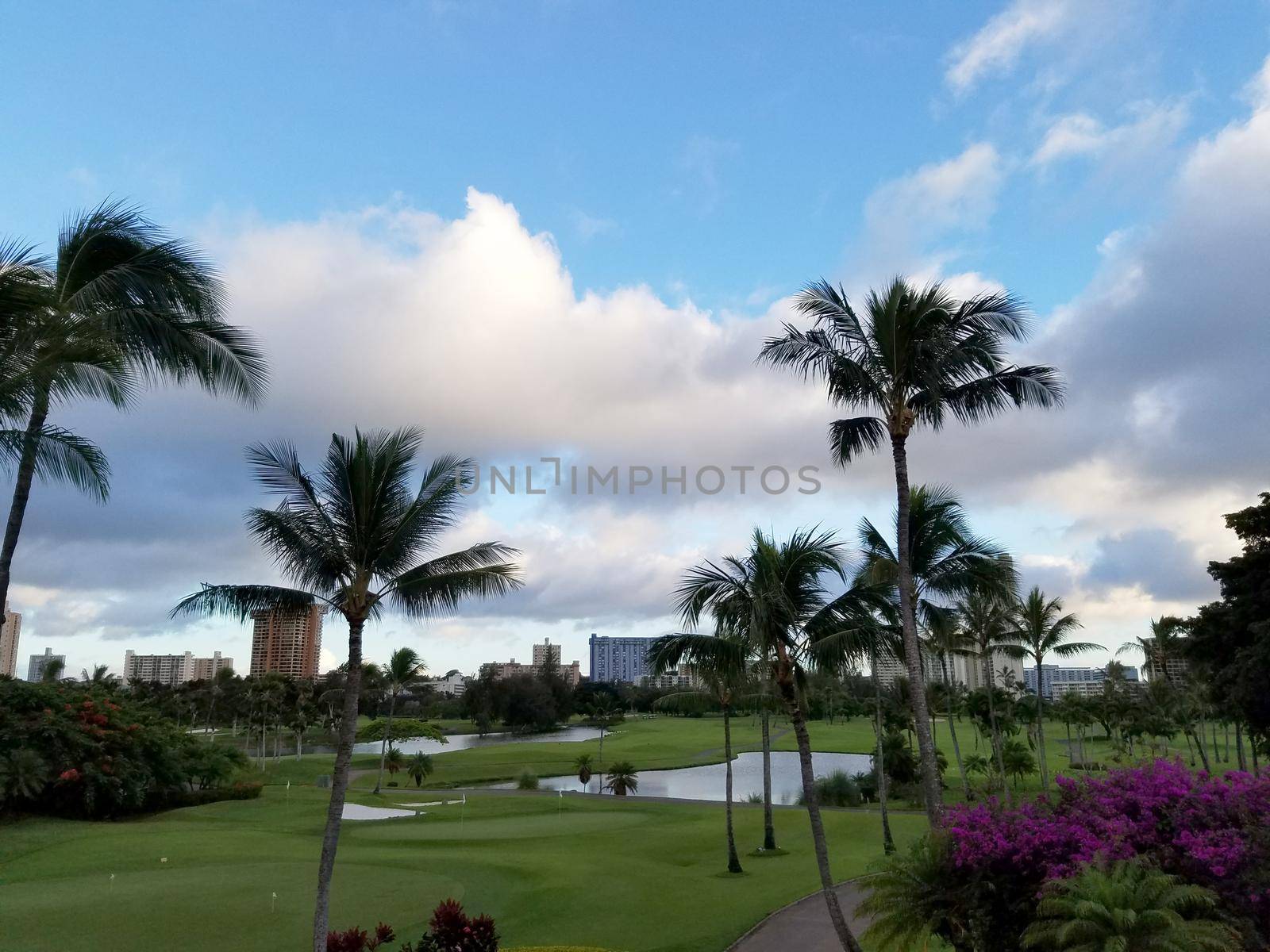 Honolulu - August 6, 2016: Honolulu Country Club Golf Course.  A hidden oasis in the heart of the city, Honolulu Country Club is the ultimate private club experience.