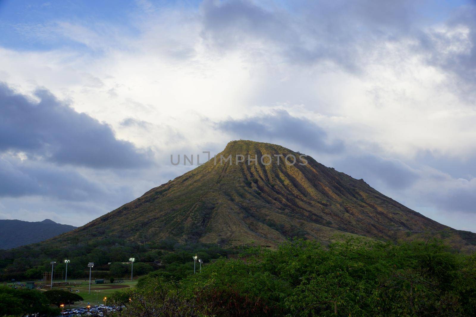 Koko Head Crater with stair trail up side visible by EricGBVD