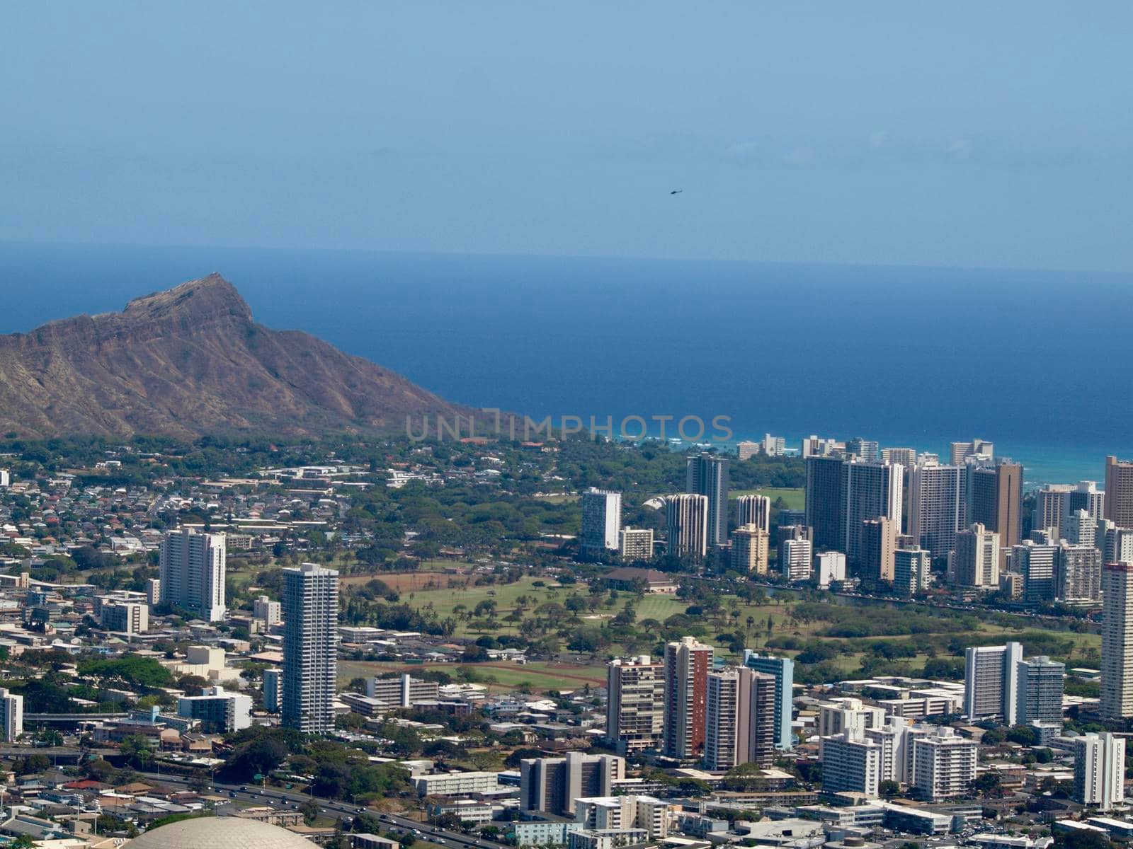 Aerial view of Honolulu Cityscape by EricGBVD