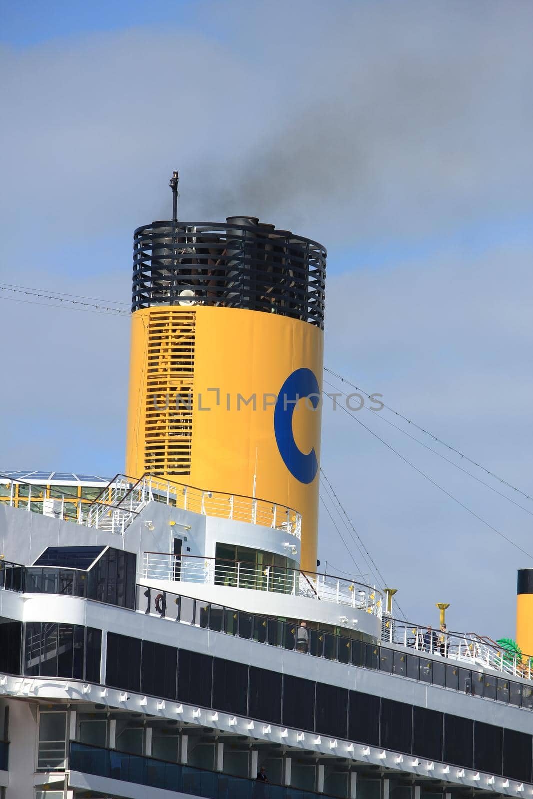 Velsen, The Netherlands - May, 30th 2017: Costa Mediterranea on North Sea Channel towards North Sea