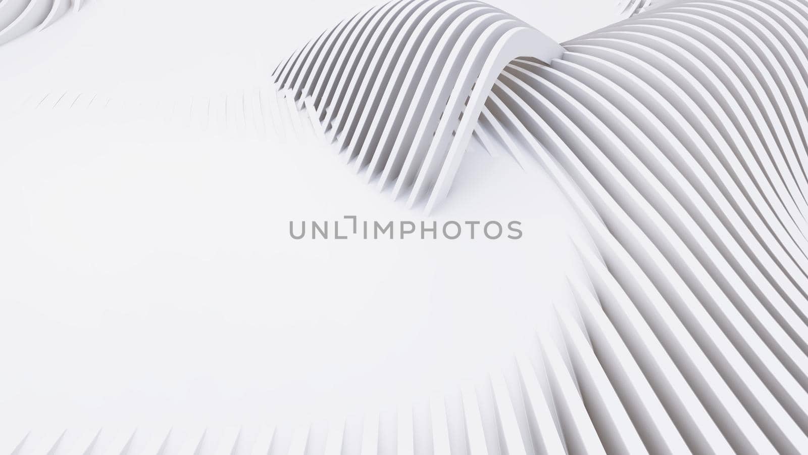 Abstract Curved Shapes. White Circular Background.  by teerawit