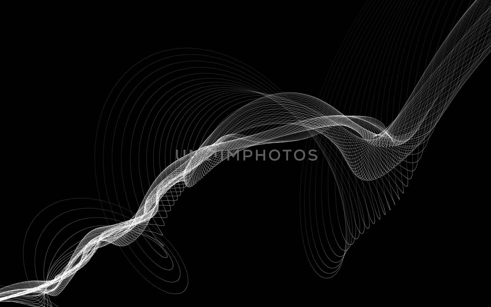 Dark abstract background with a glowing abstract waves, abstract background