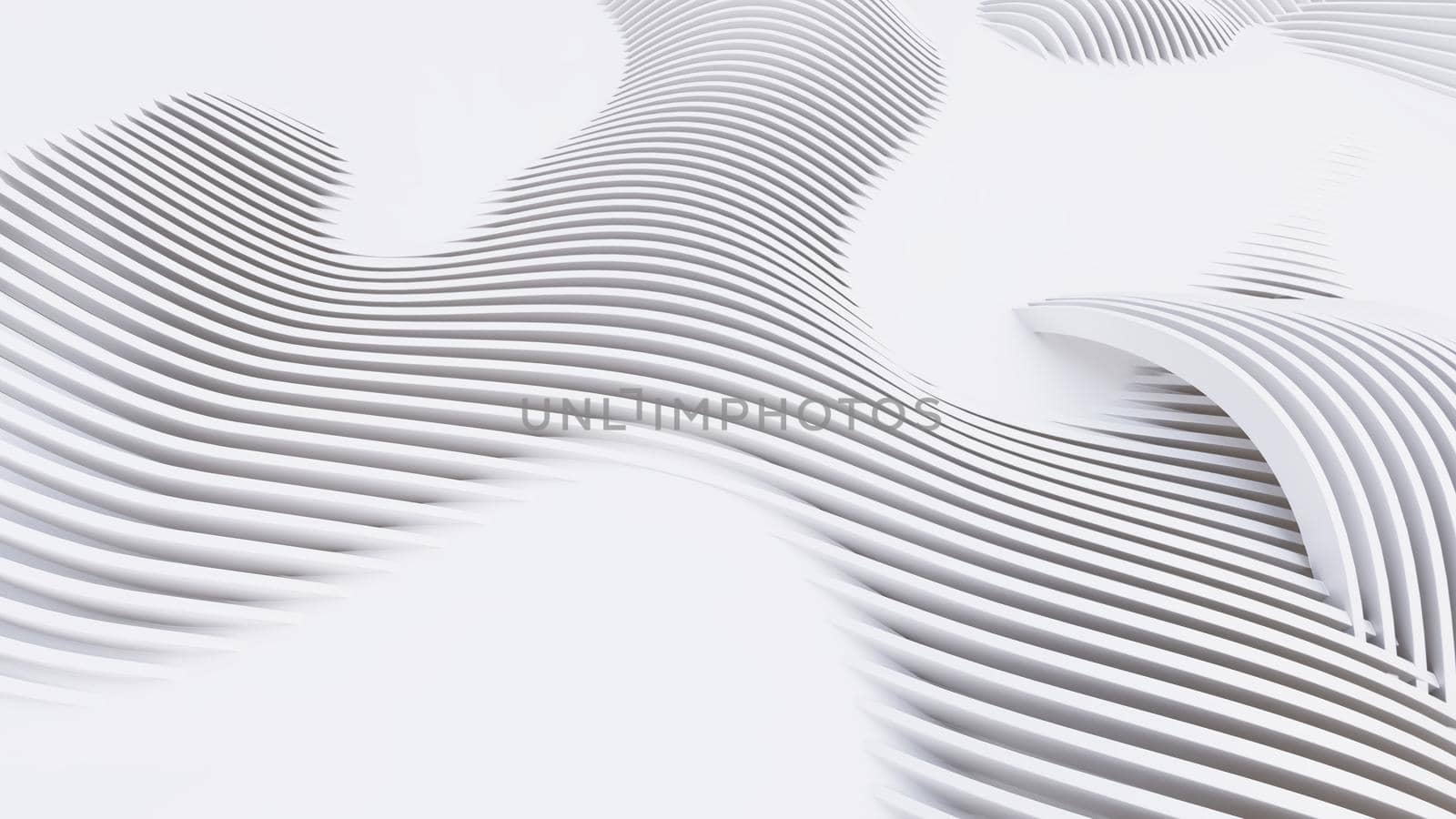 Abstract Curved Shapes. White Circular Background.  by teerawit