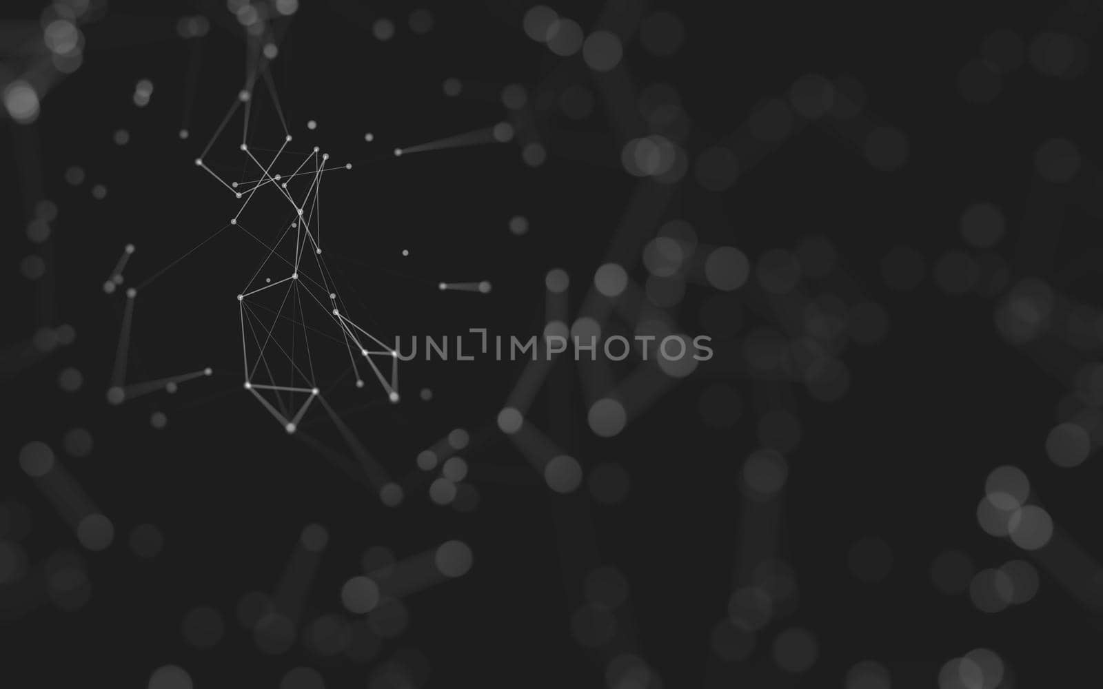 Abstract background. Molecules technology with polygonal shapes, connecting dots and lines. Connection structure. Big data visualization. 