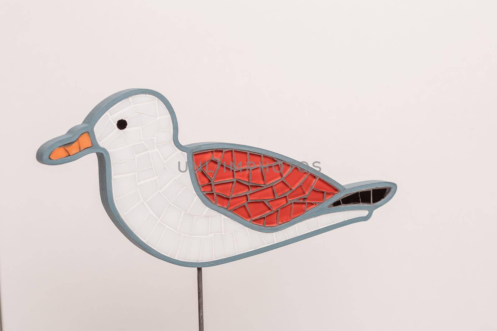 Mosaic bird seagull. Decoration handmade Interesting idea.
