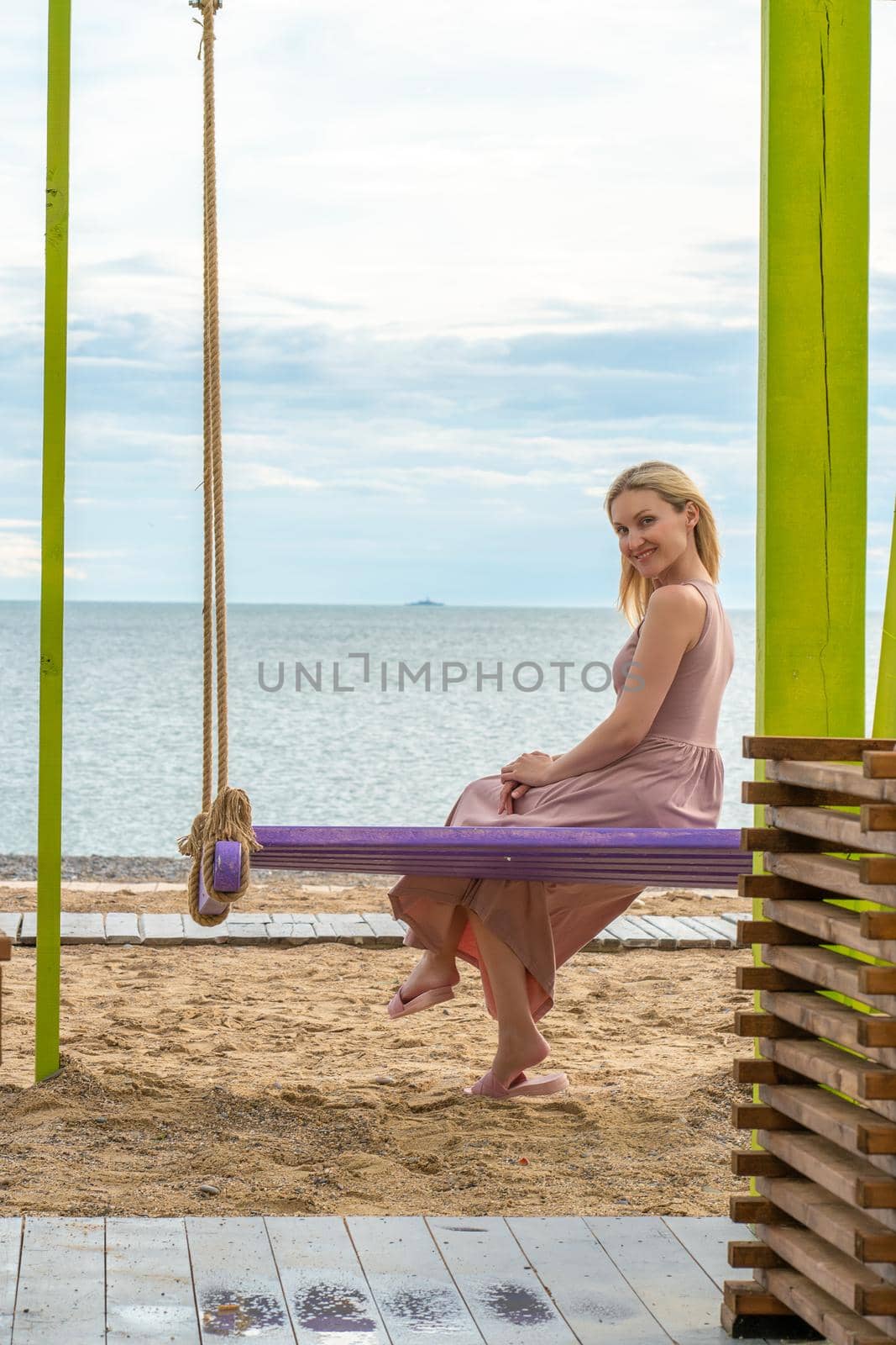 Swing travel summer sea beach happy woman leisure thailand tourist, for dream concept in water from relaxation relax, female coast. Joy sunset fun, by 89167702191