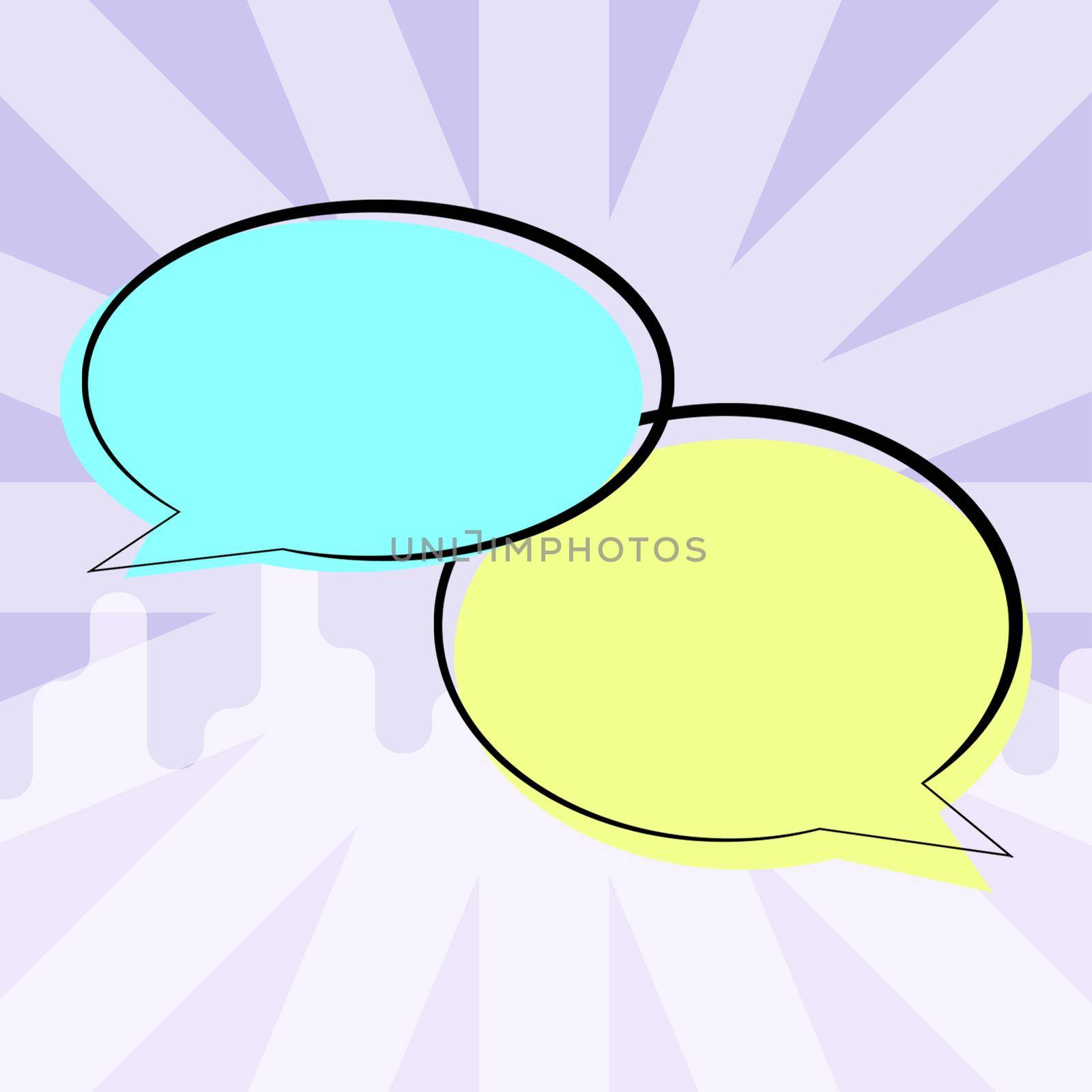 Cartoon Style Chat Box With Doodles Representing Online Messaging.