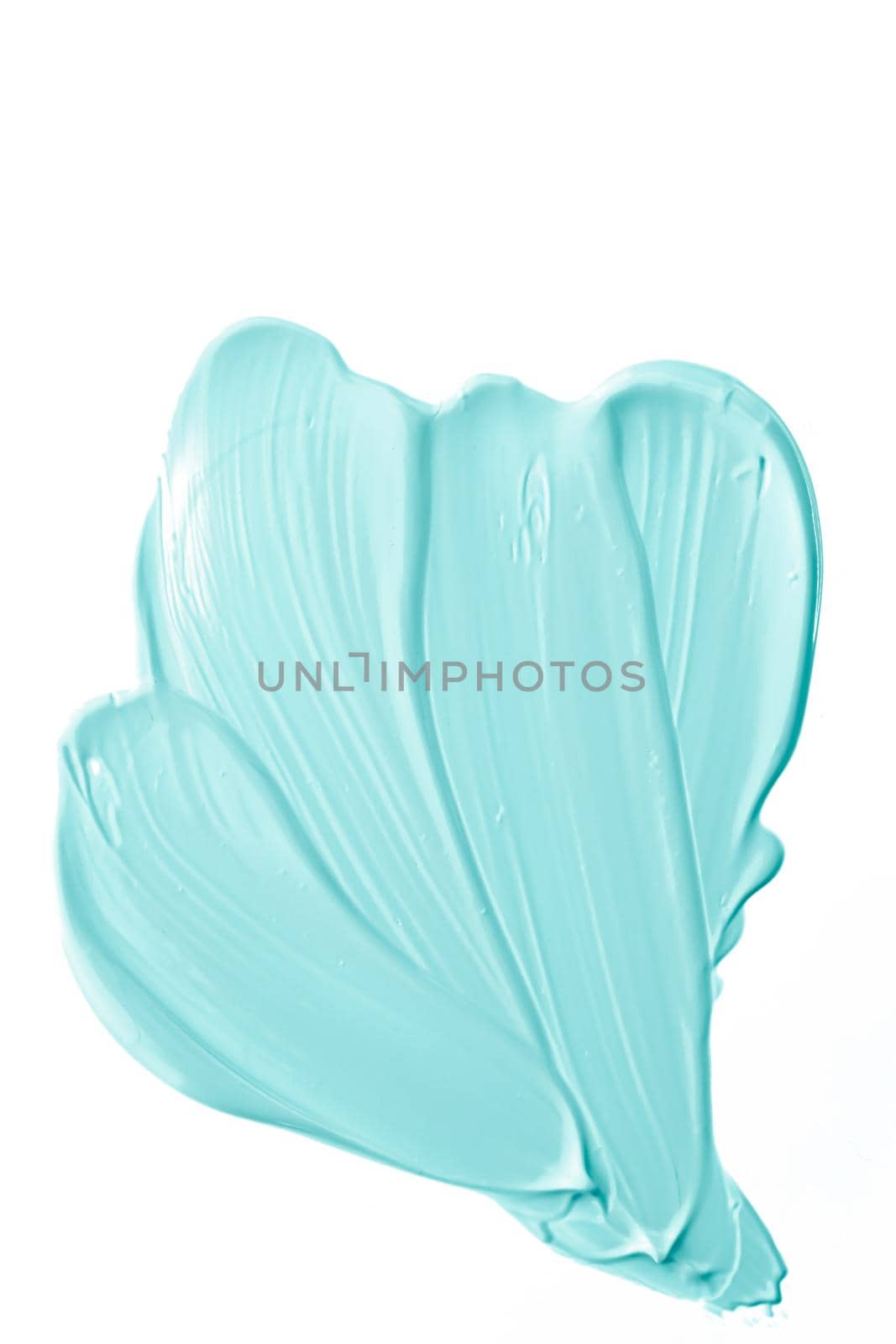 Pastel mint beauty swatch, skincare and makeup cosmetic product sample texture isolated on white background, make-up smudge, cream cosmetics smear or paint brush stroke by Anneleven