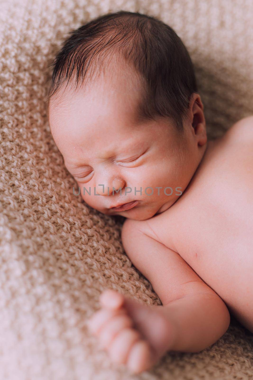 Sleeping newborn baby lifestyle . Sweet baby's dream. An article about newborns.