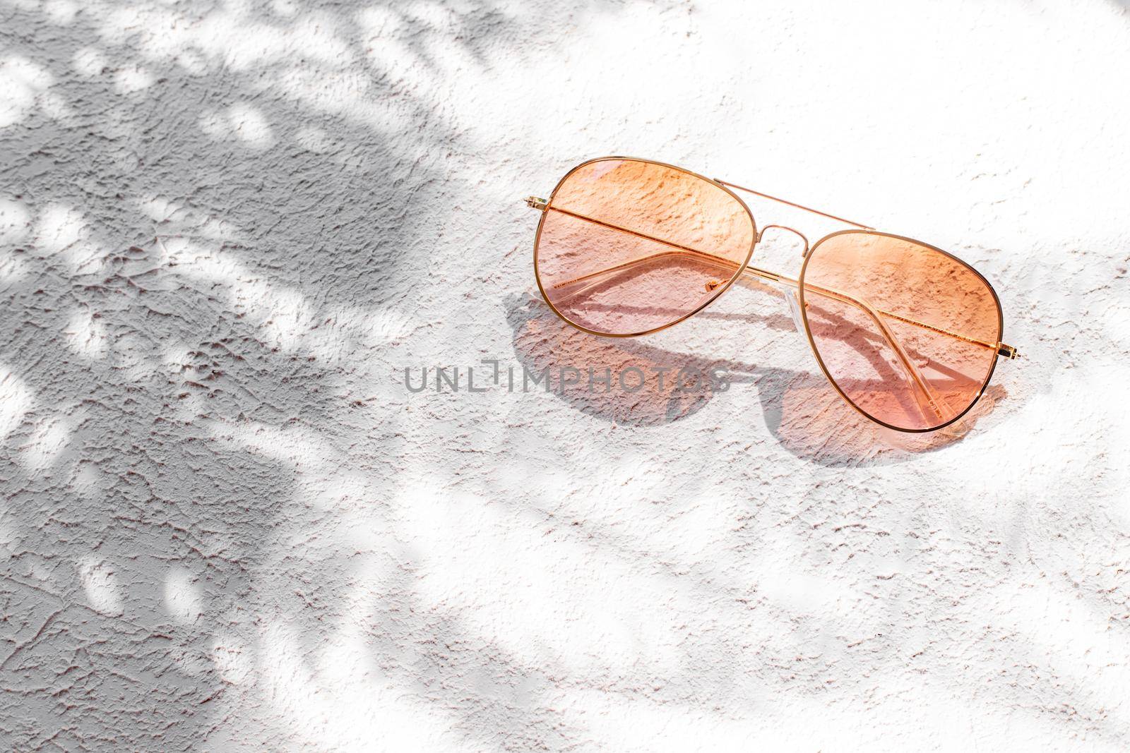 Sunglasses with sun shadows . Summer layout. Women's sunglasses. Sun protection. by alenka2194