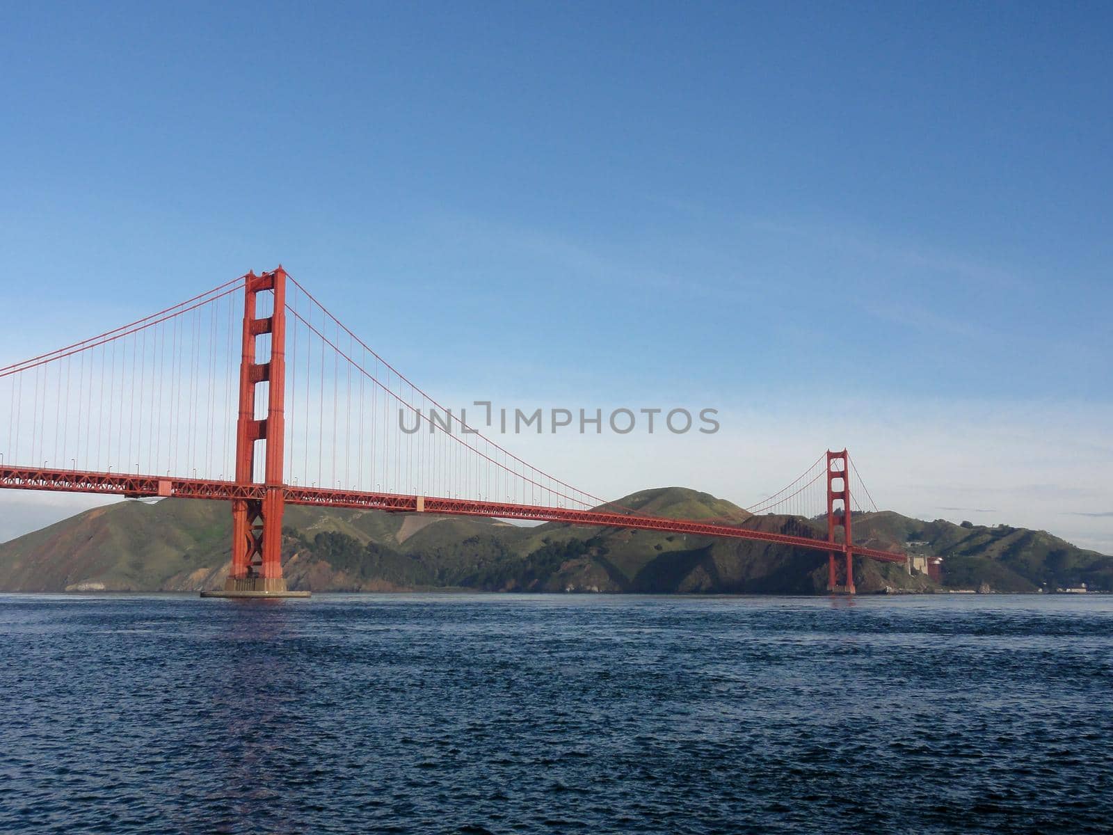 San Francisco Bay and the Golden Gate Bridge in California.  